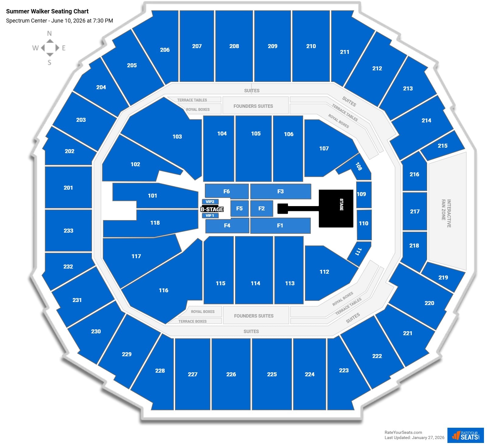 Summer Walker seating chart Spectrum Center