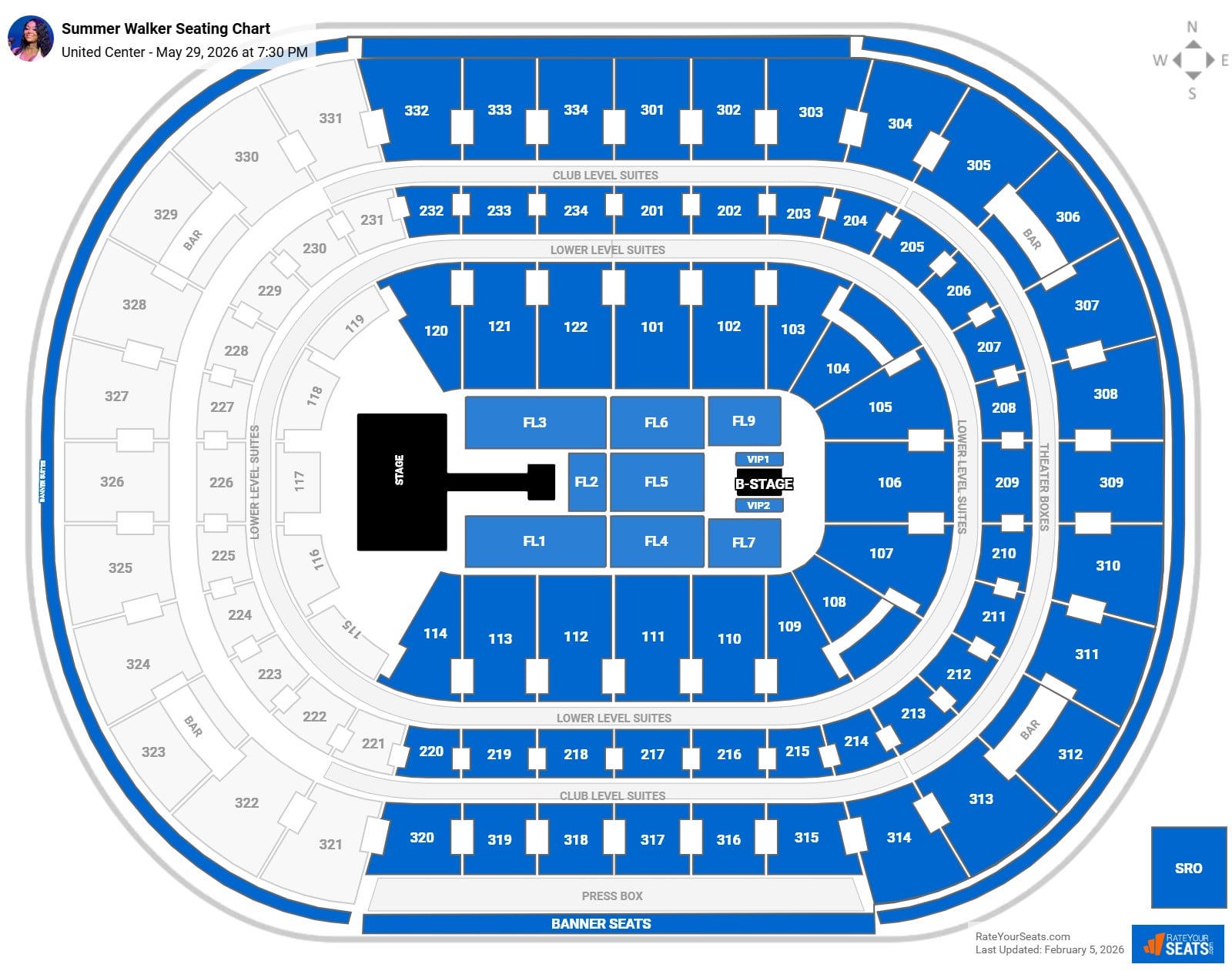 Summer Walker seating chart United Center