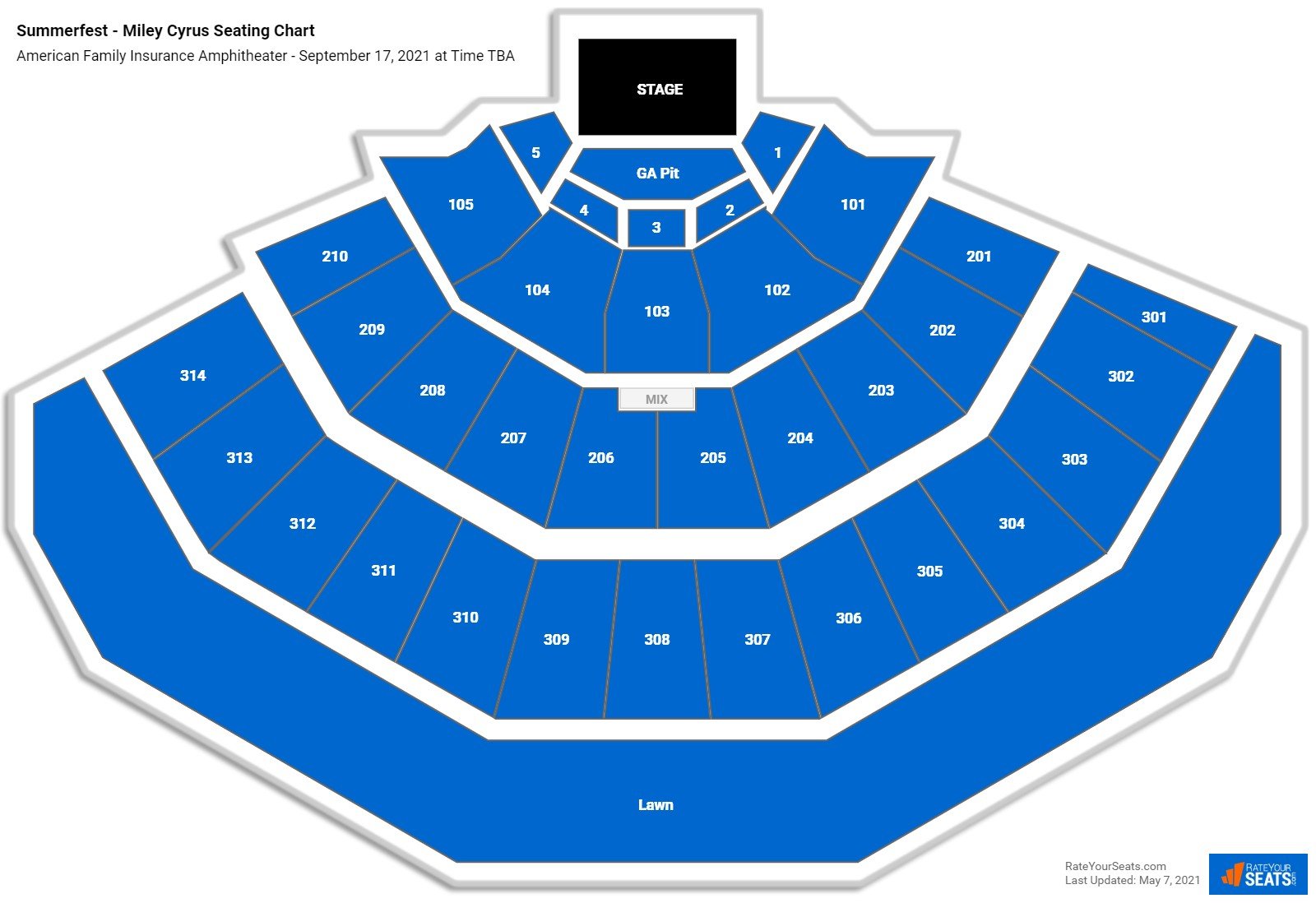 American Family Insurance Amphitheater Seating Chart
