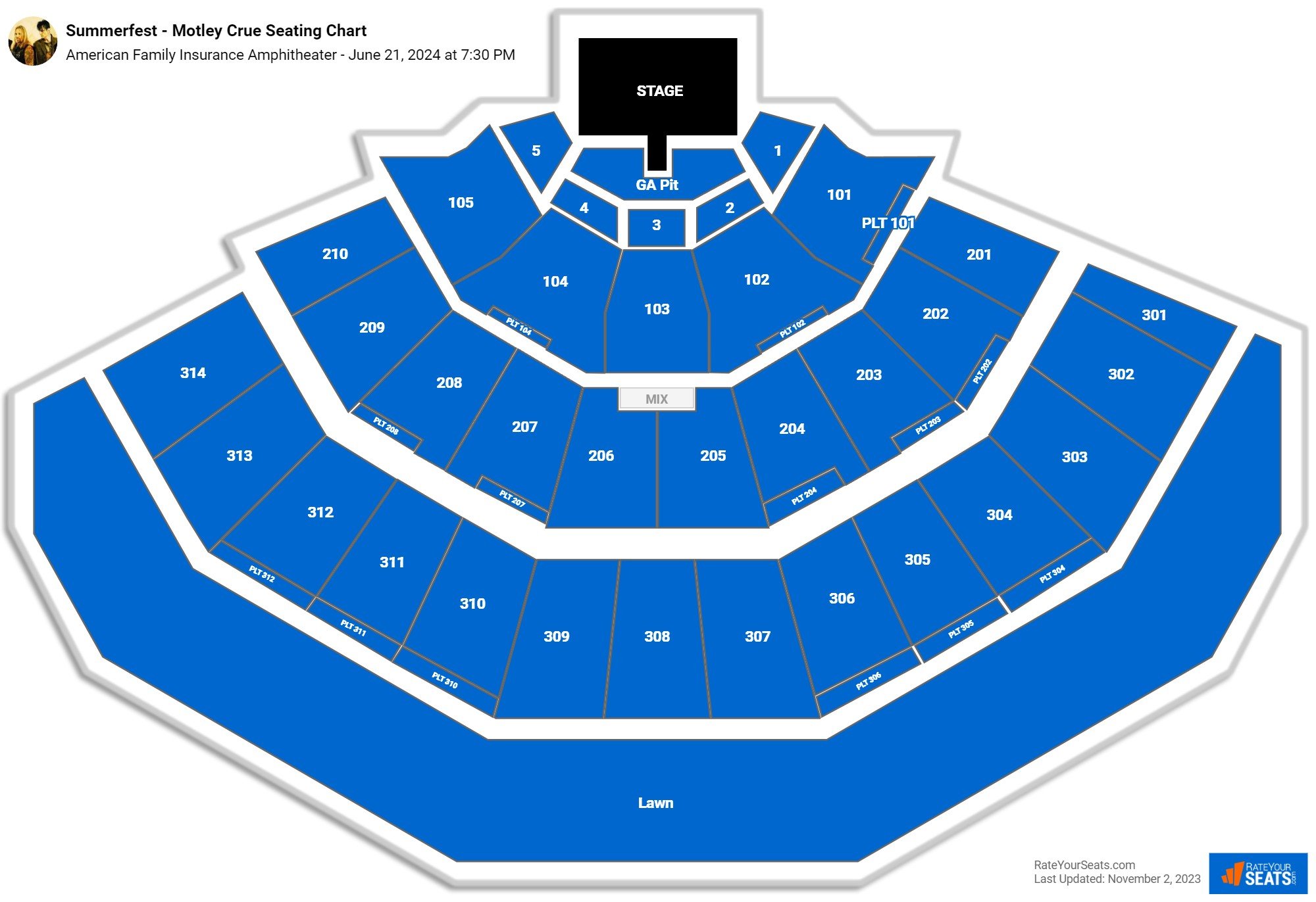 American Family Insurance Amphitheater Seating Chart - RateYourSeats.com