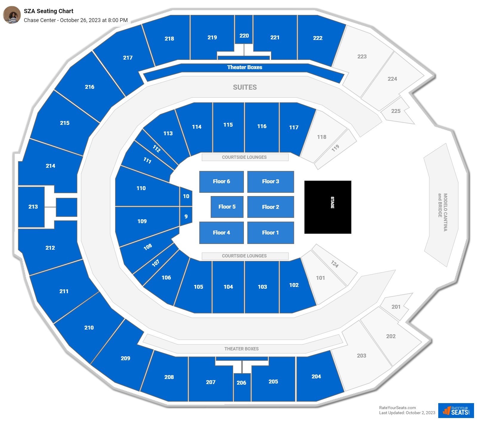 Chase Center Concert Seating Chart