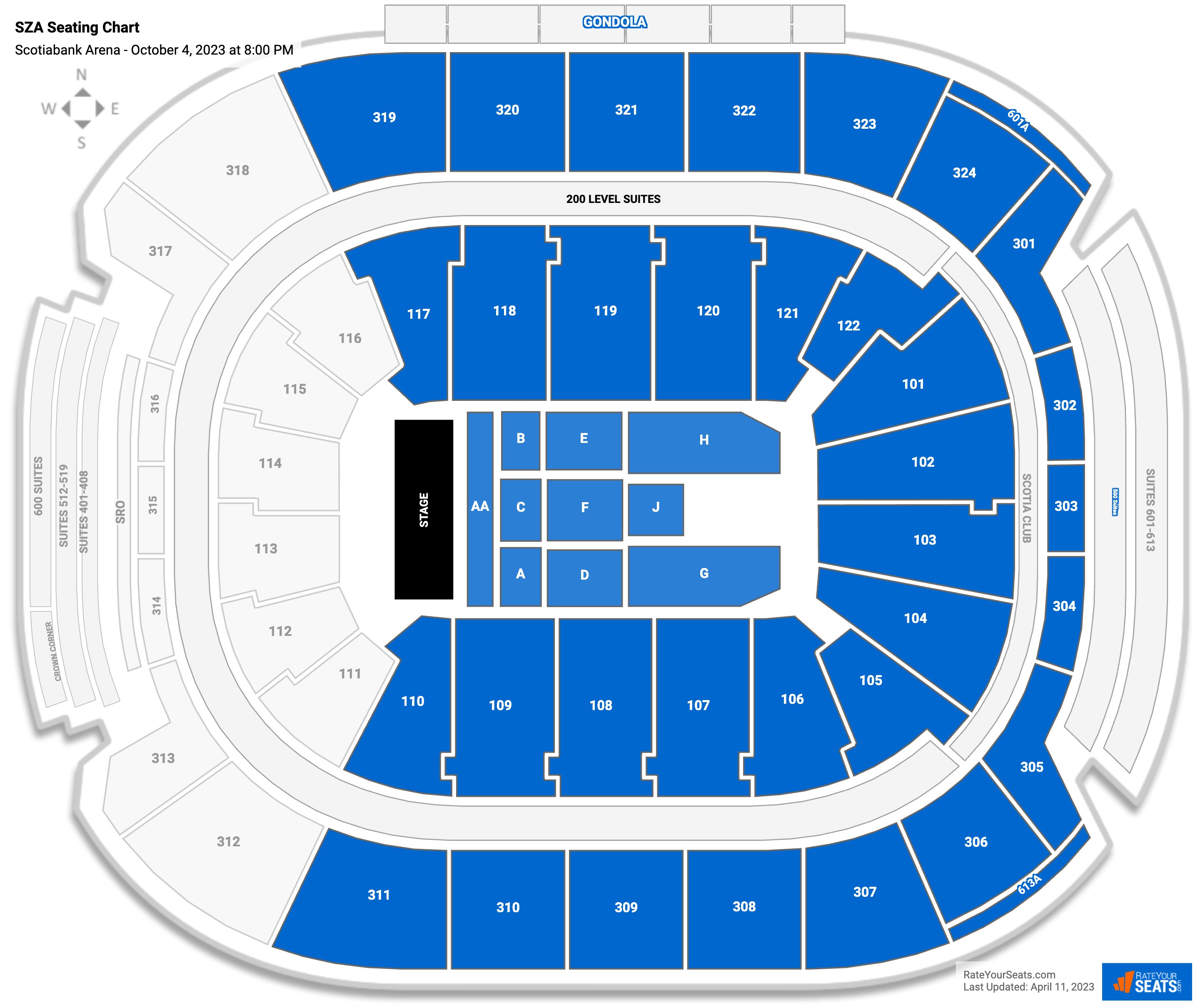 Scotiabank Arena Concert Seating Chart - RateYourSeats.com