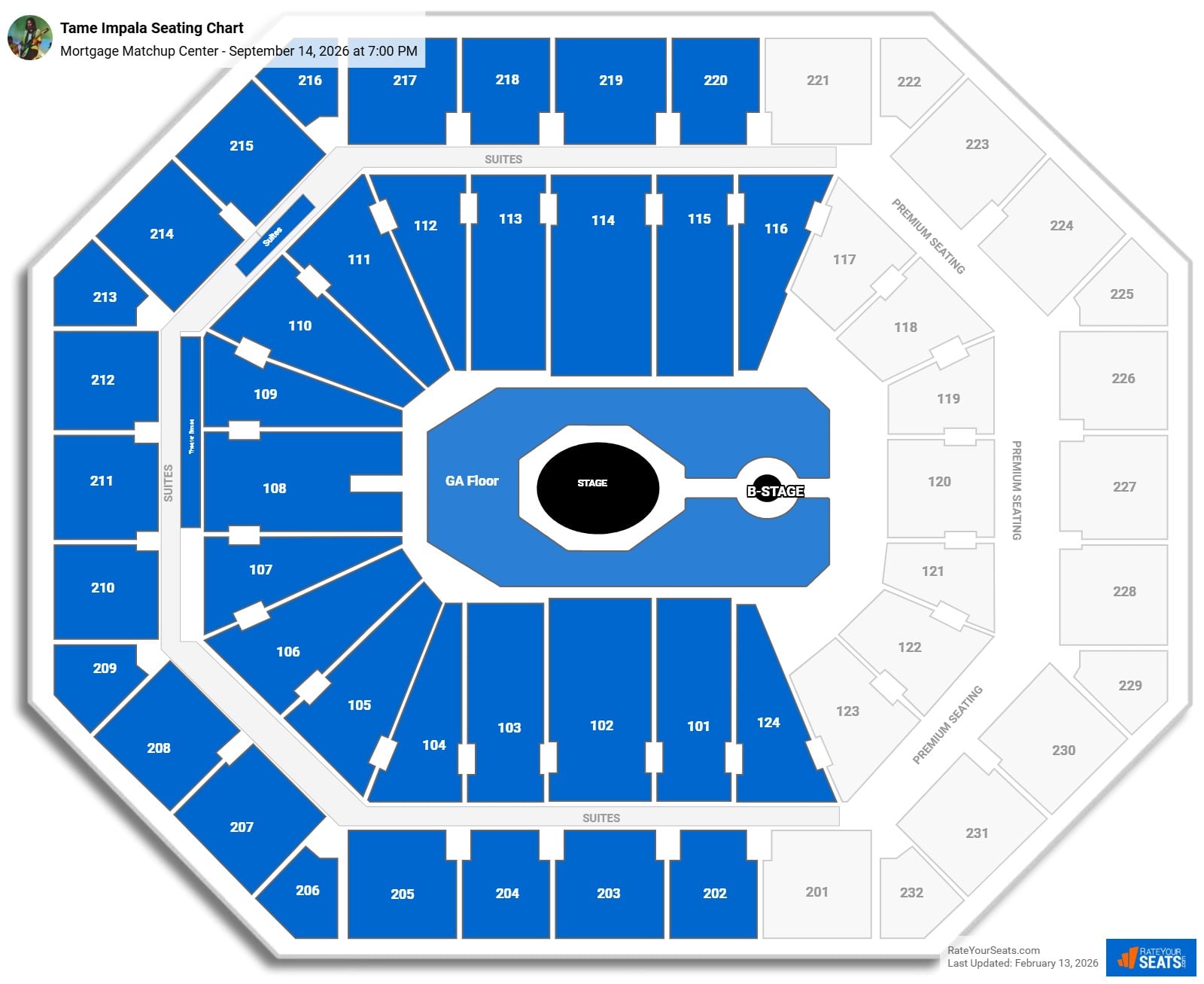 Tame Impala seating chart Mortgage Matchup Center