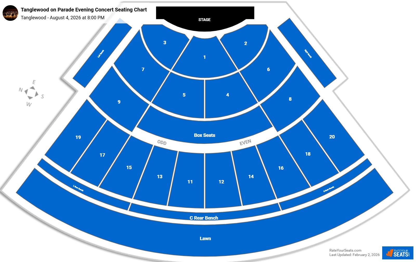 Tanglewood on Parade Evening Concert seating chart Tanglewood