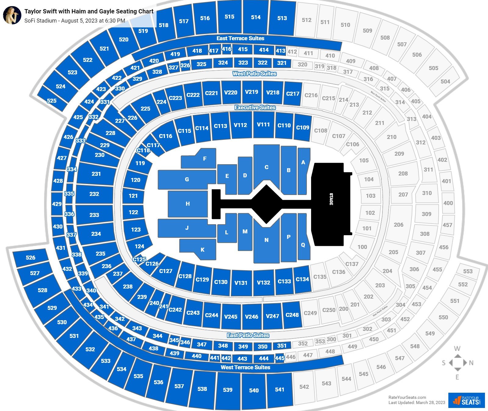 SoFi Stadium Concert Seating Chart