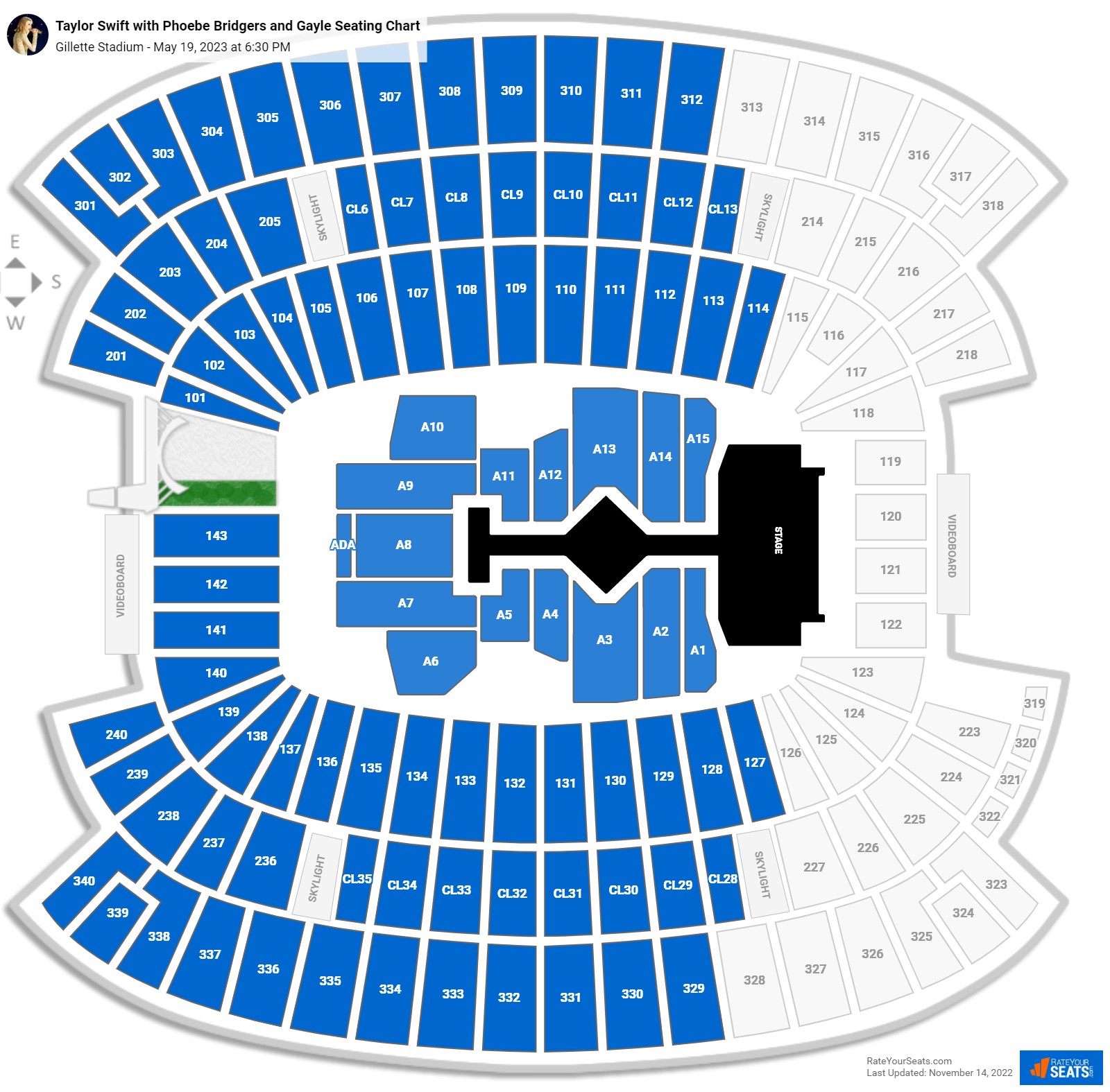 Gillette Stadium Concert Seating Chart Taylor Swift Elcho Table