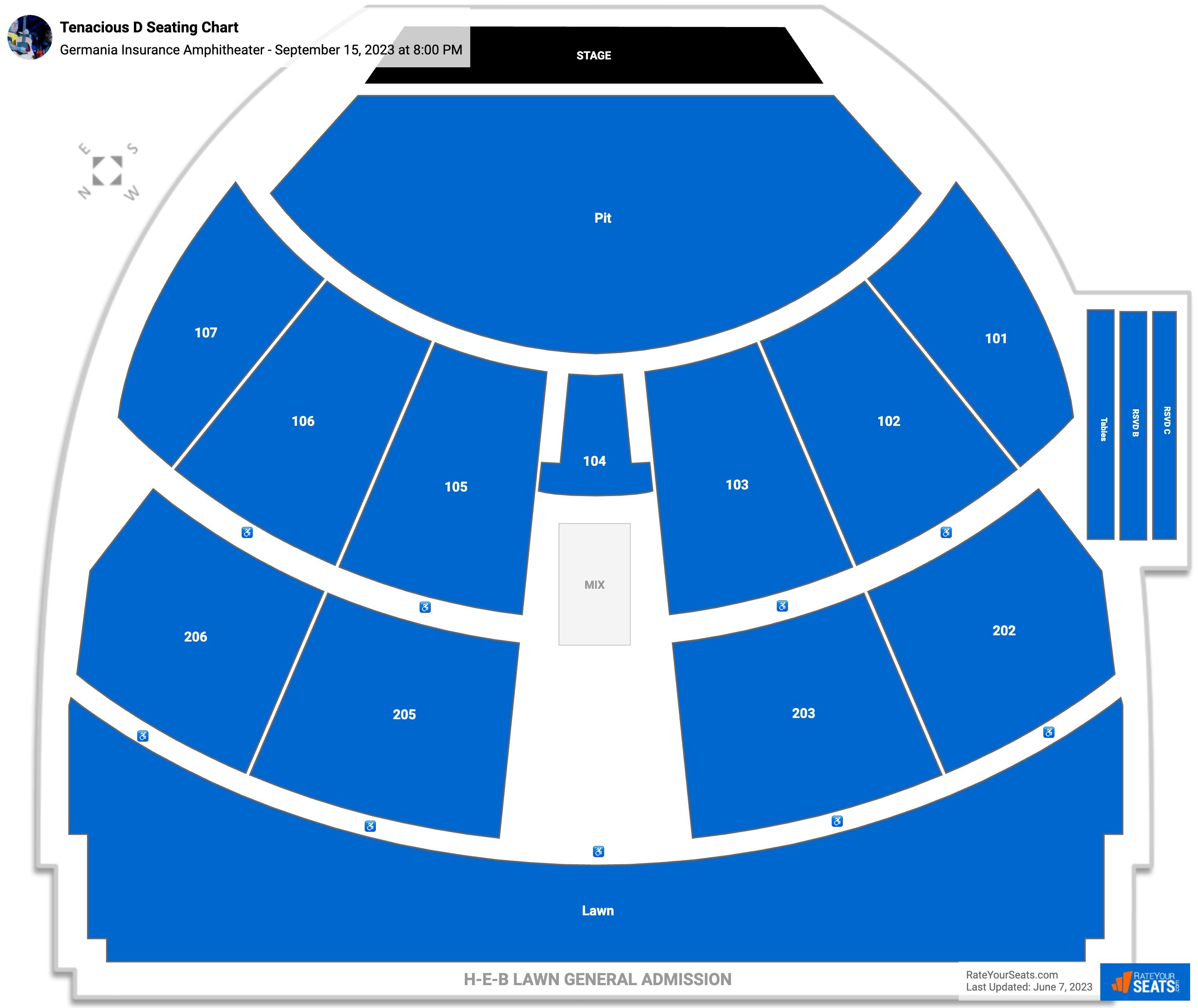 Germania Insurance Amphitheater Seating Chart - RateYourSeats.com