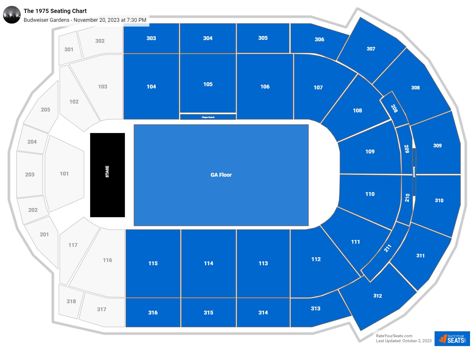 Budweiser Gardens Seating Chart - RateYourSeats.com