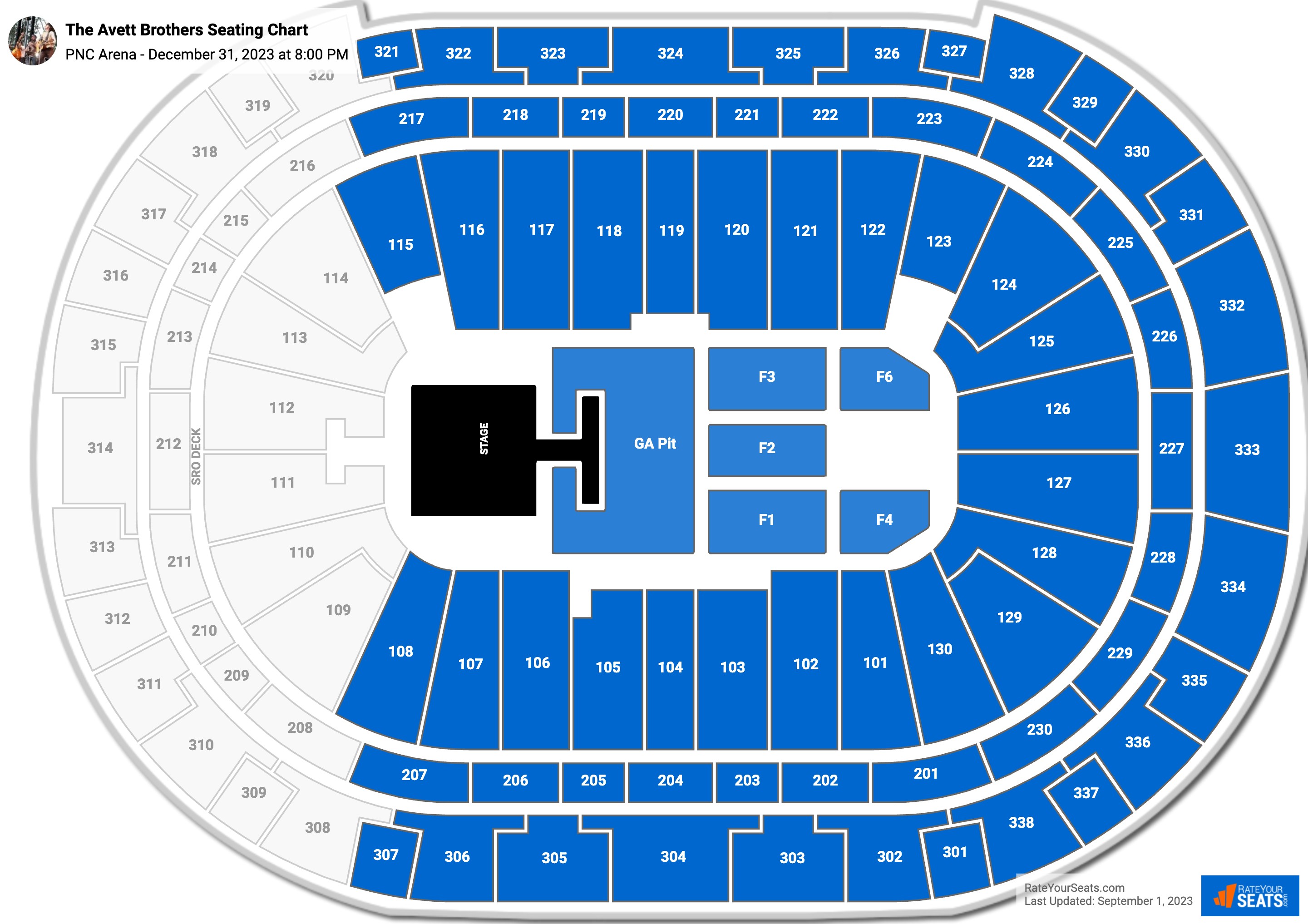 PNC Arena Concert Seating Chart - RateYourSeats.com