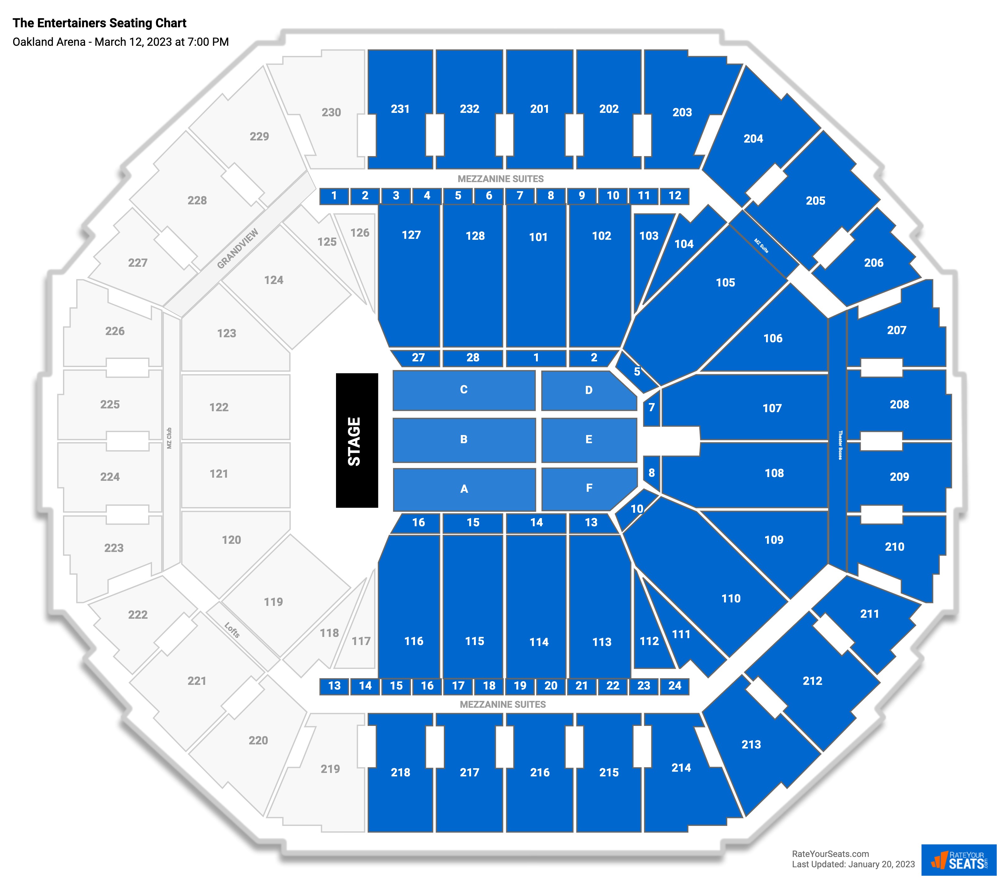 Oakland Arena Seating Chart - RateYourSeats.com