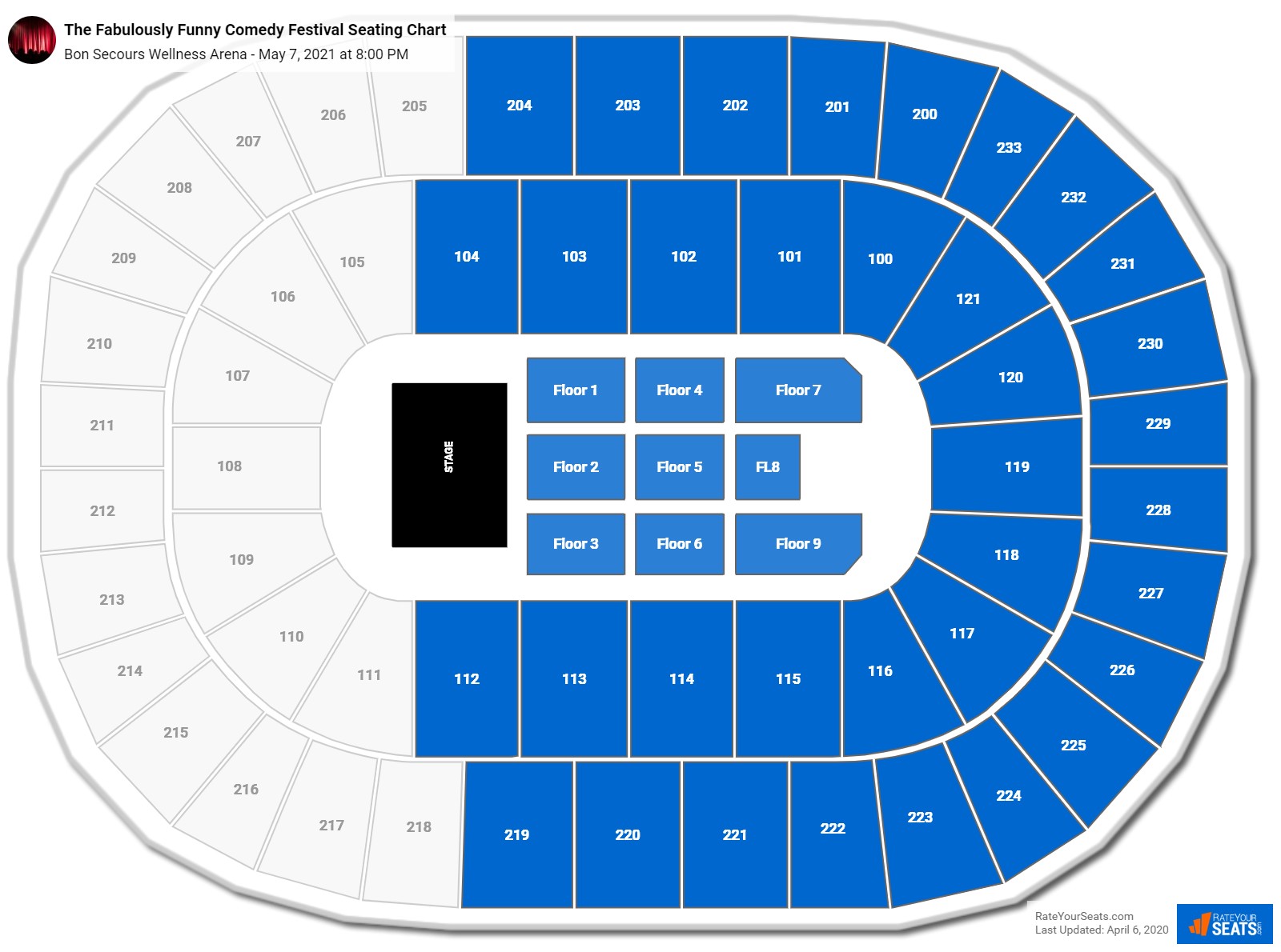 Bon Secours Wellness Arena Seating Charts for Concerts - RateYourSeats.com