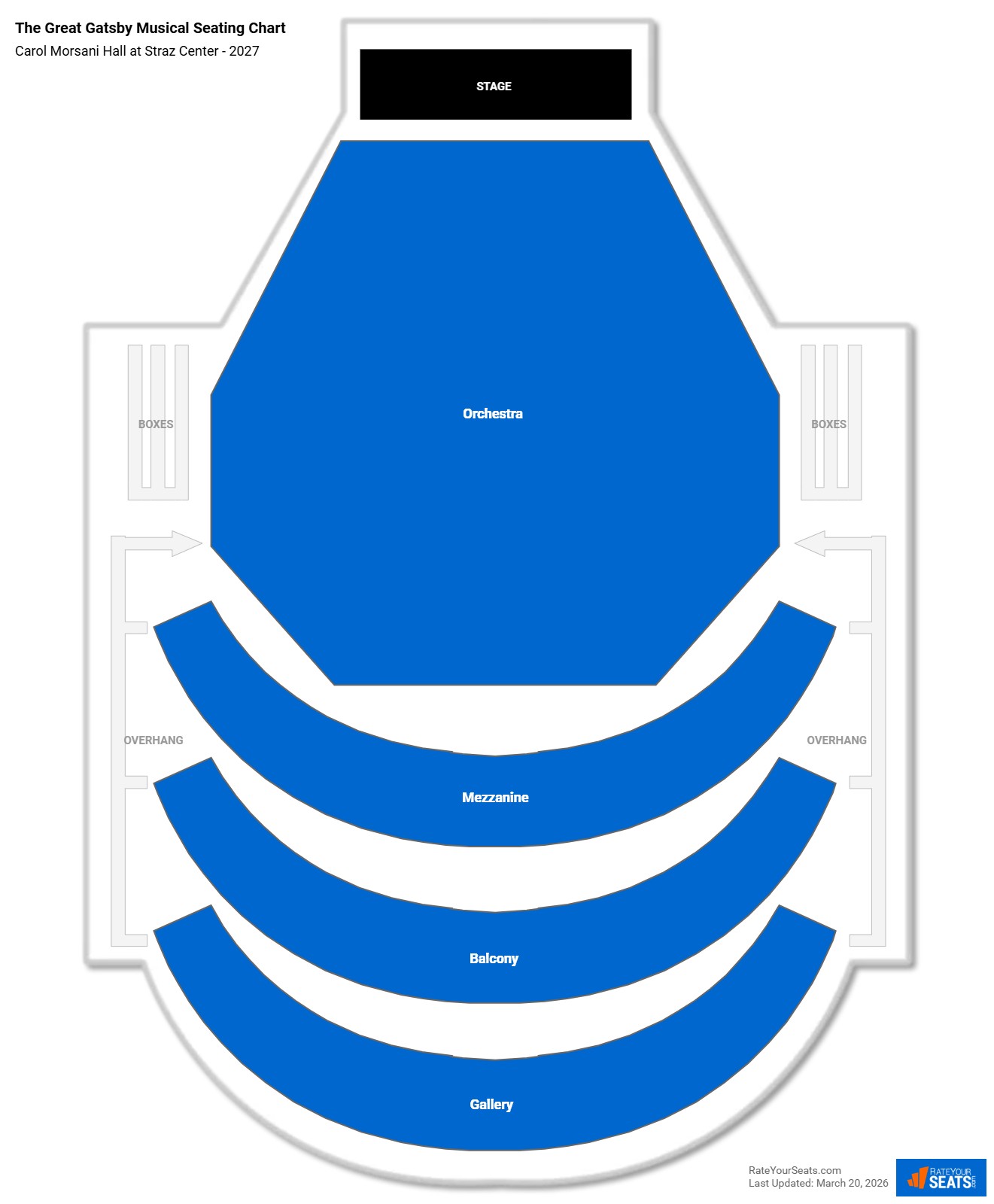 The Great Gatsby Musical seating chart Carol Morsani Hall at Straz Center