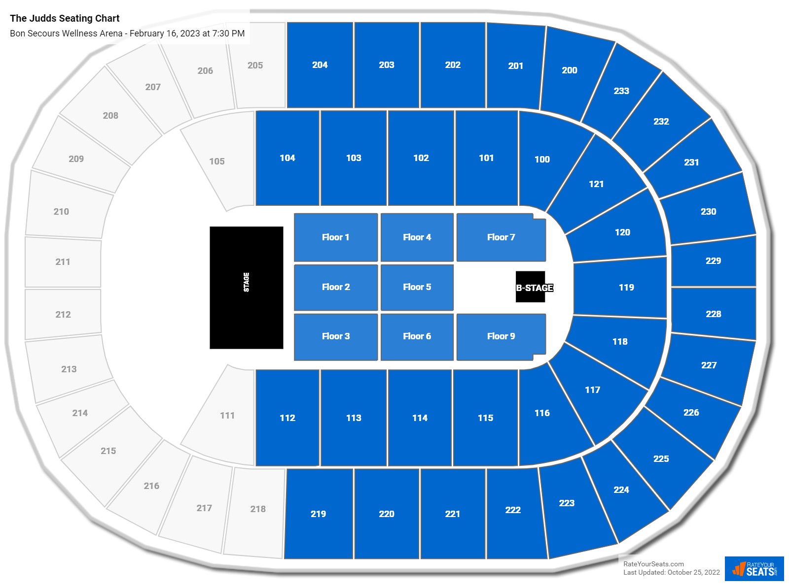 Bon Secours Wellness Arena Concert Seating Chart - RateYourSeats.com