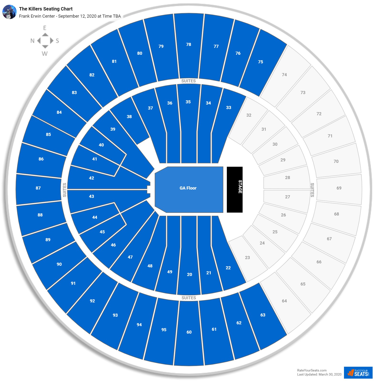 Frank Erwin Center Seating Charts For Concerts RateYourSeats