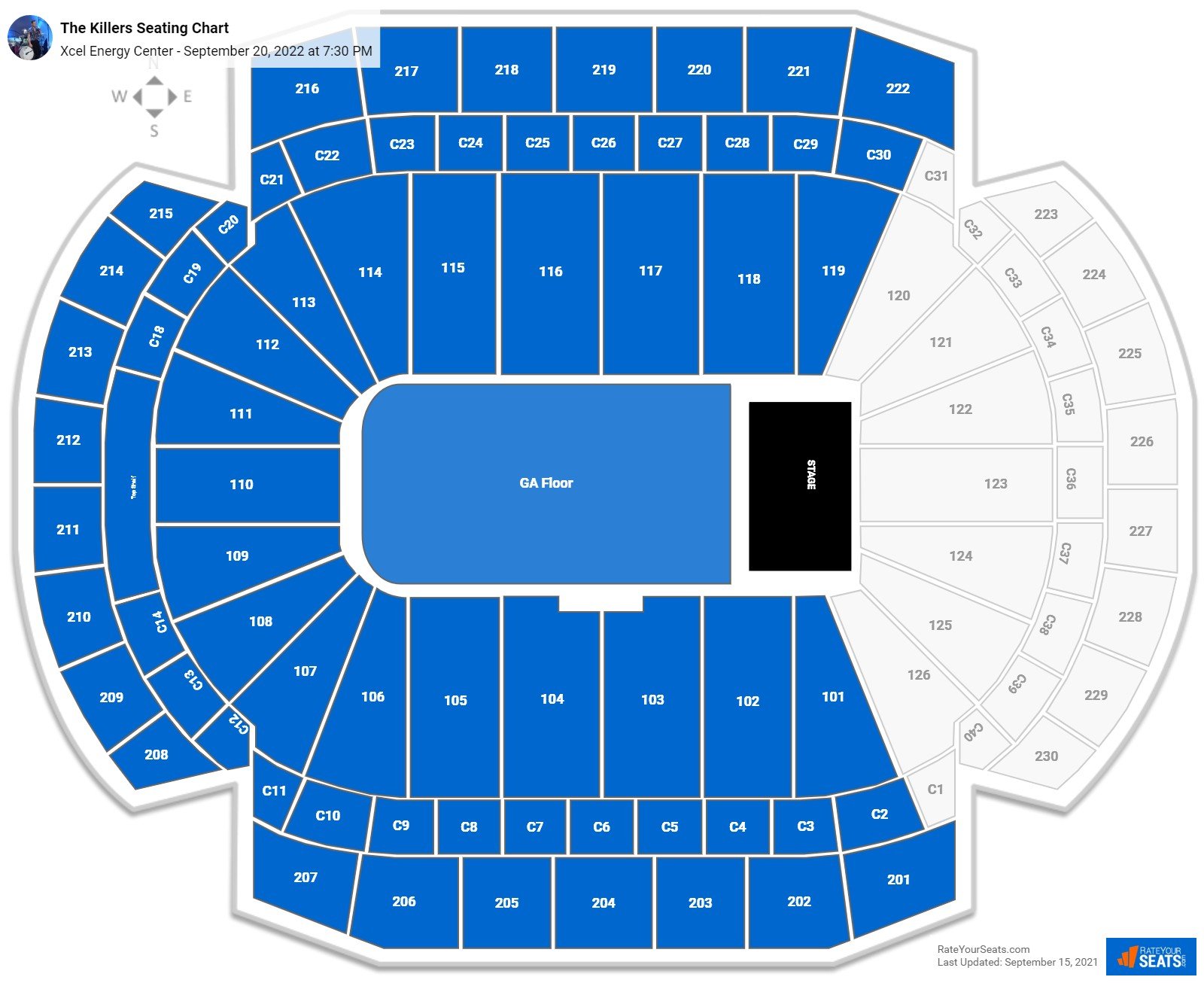 Xcel Energy Center Seating Charts for Concerts
