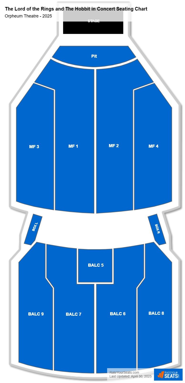 The Lord of the Rings and The Hobbit in Concert seating chart Orpheum Theatre (Minneapolis)
