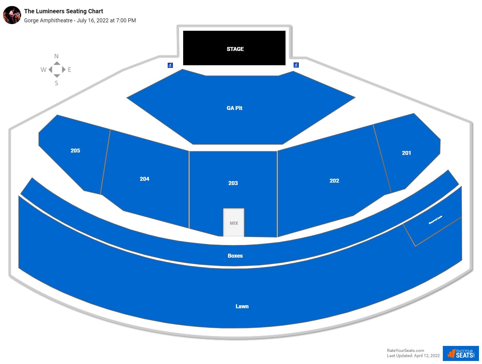 Amphitheatre Seating Chart