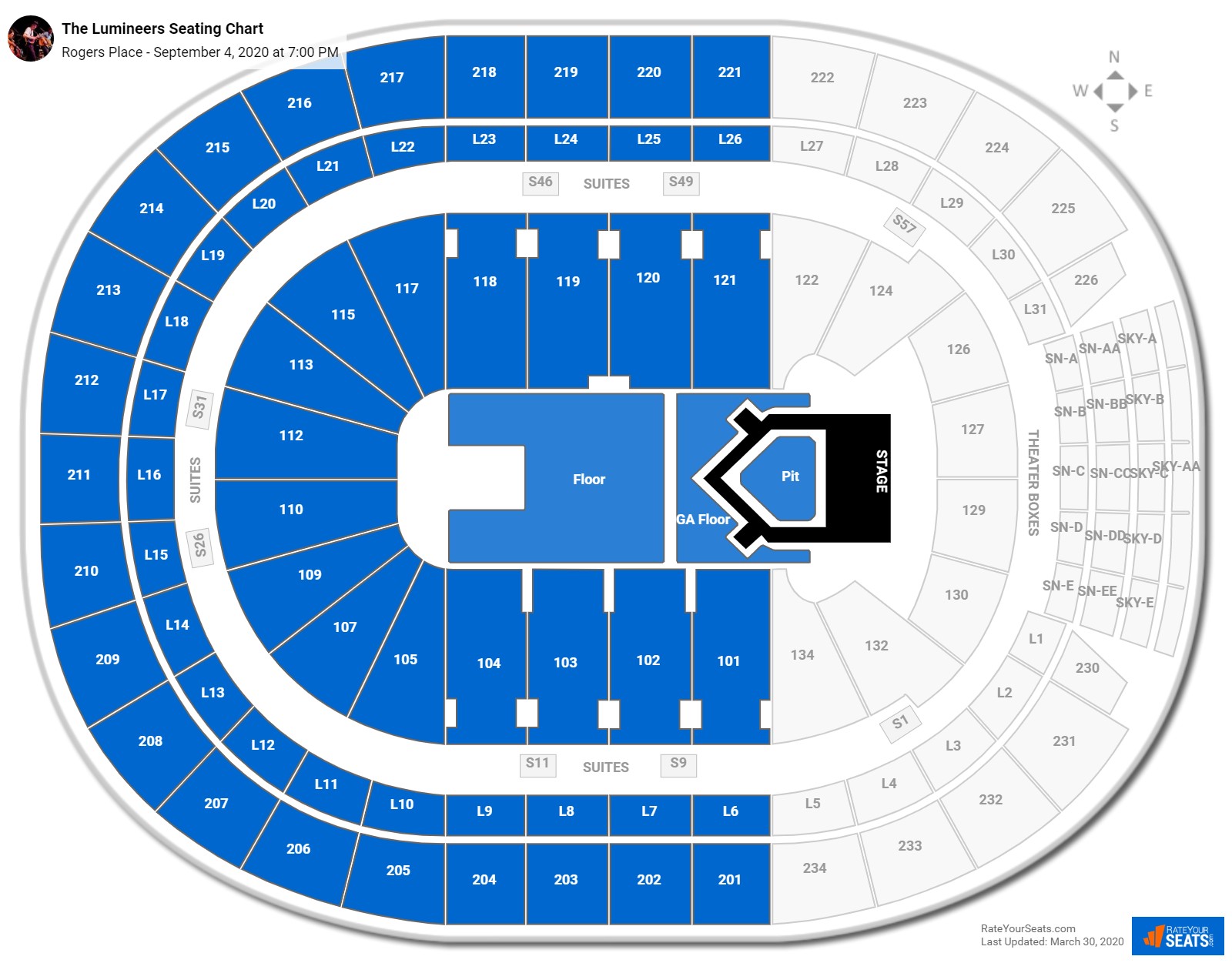 Rogers Place Seating Charts for Concerts