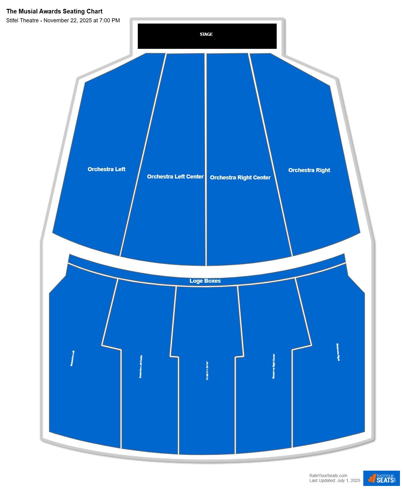 The Musial Awards seating chart Stifel Theatre