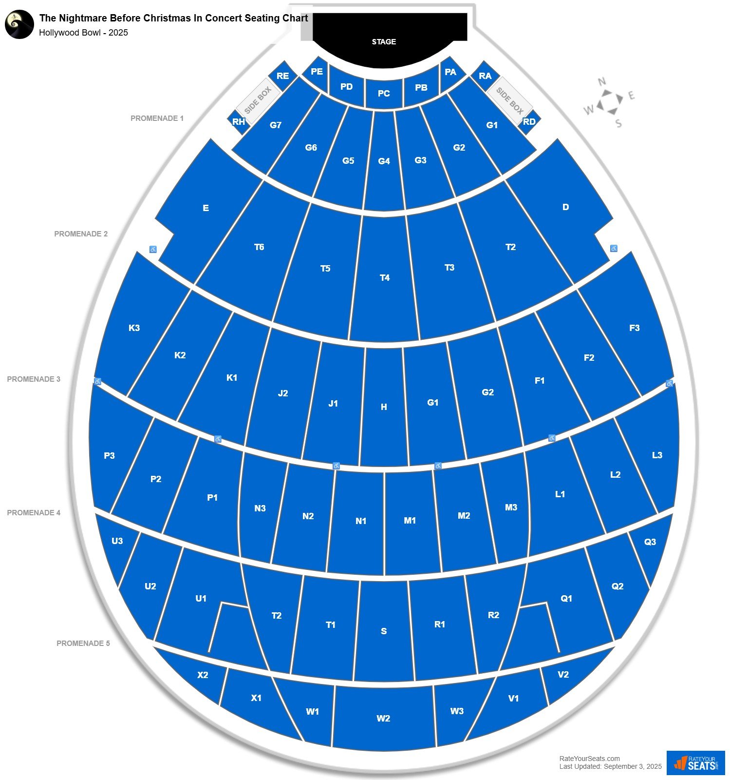 The Nightmare Before Christmas In Concert seating chart Hollywood Bowl