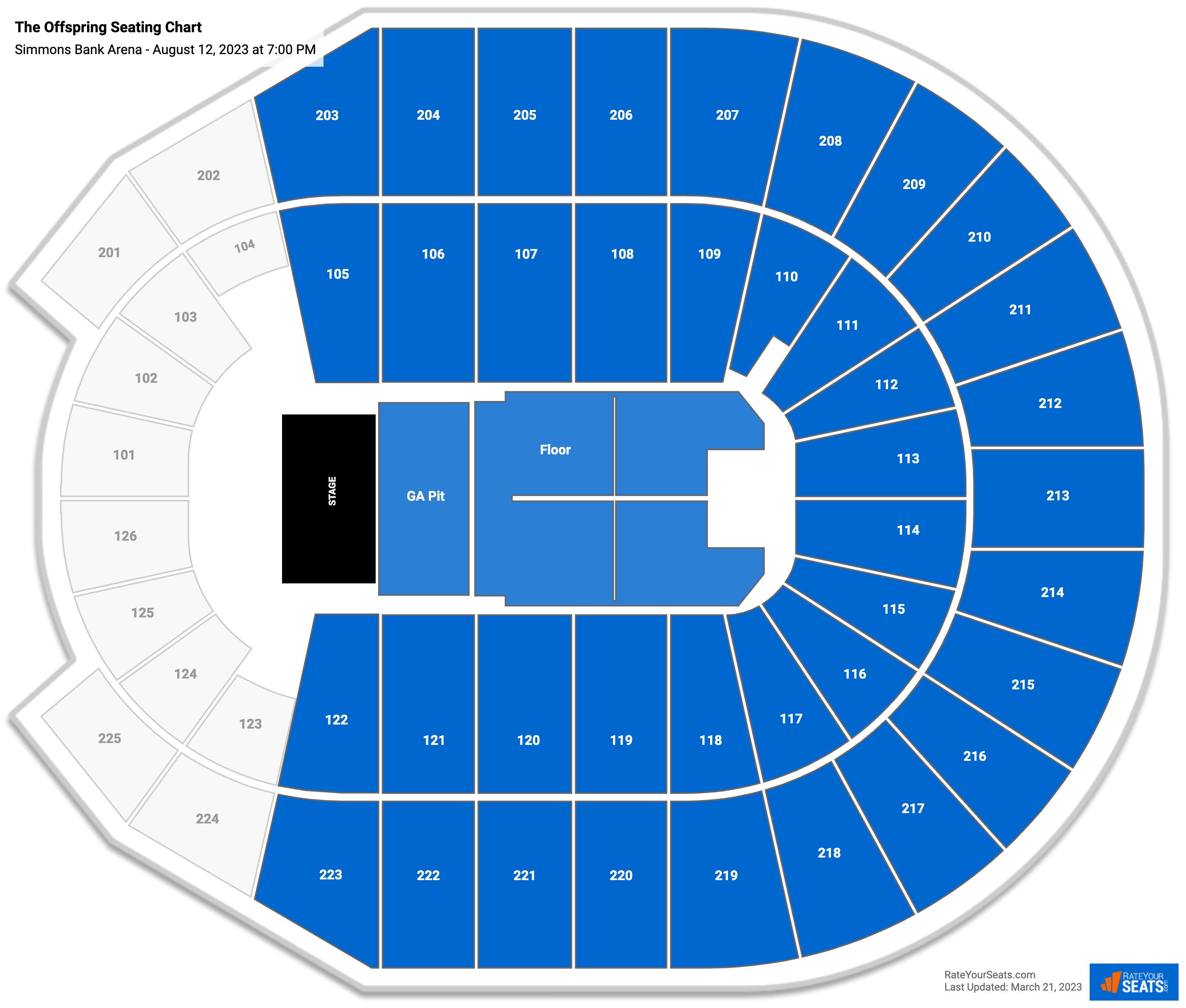 Simmons Bank Arena Seating Chart - RateYourSeats.com