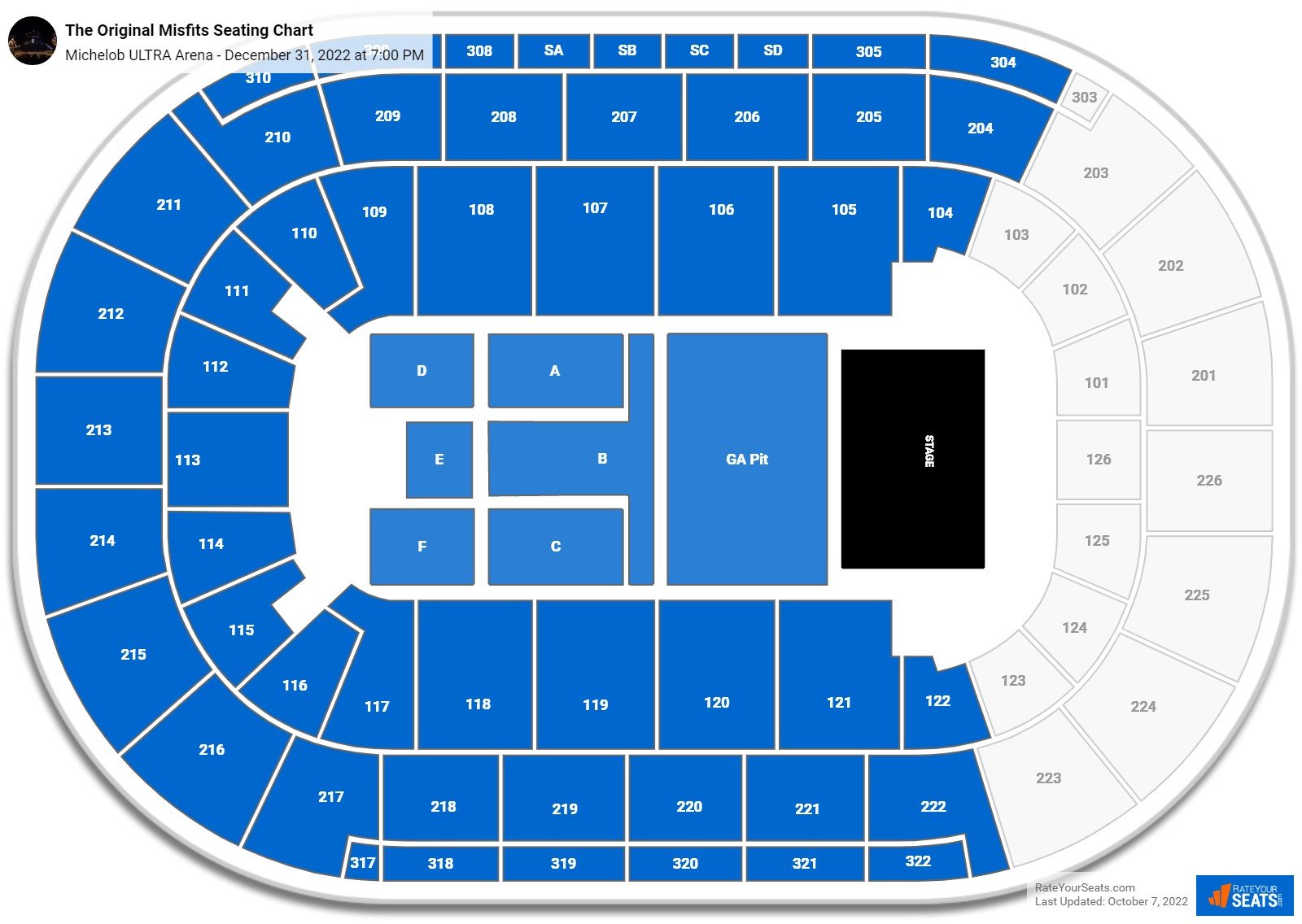 Michelob ULTRA Arena Concert Seating Chart - RateYourSeats.com