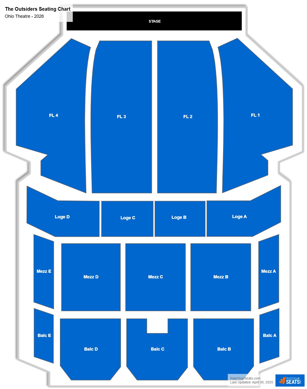 The Outsiders seating chart Ohio Theatre