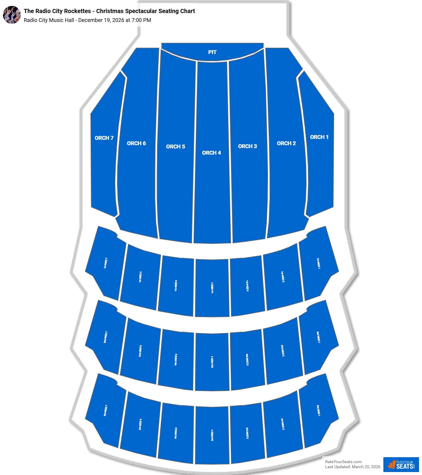 The Radio City Rockettes - Christmas Spectacular seating chart Radio City Music Hall