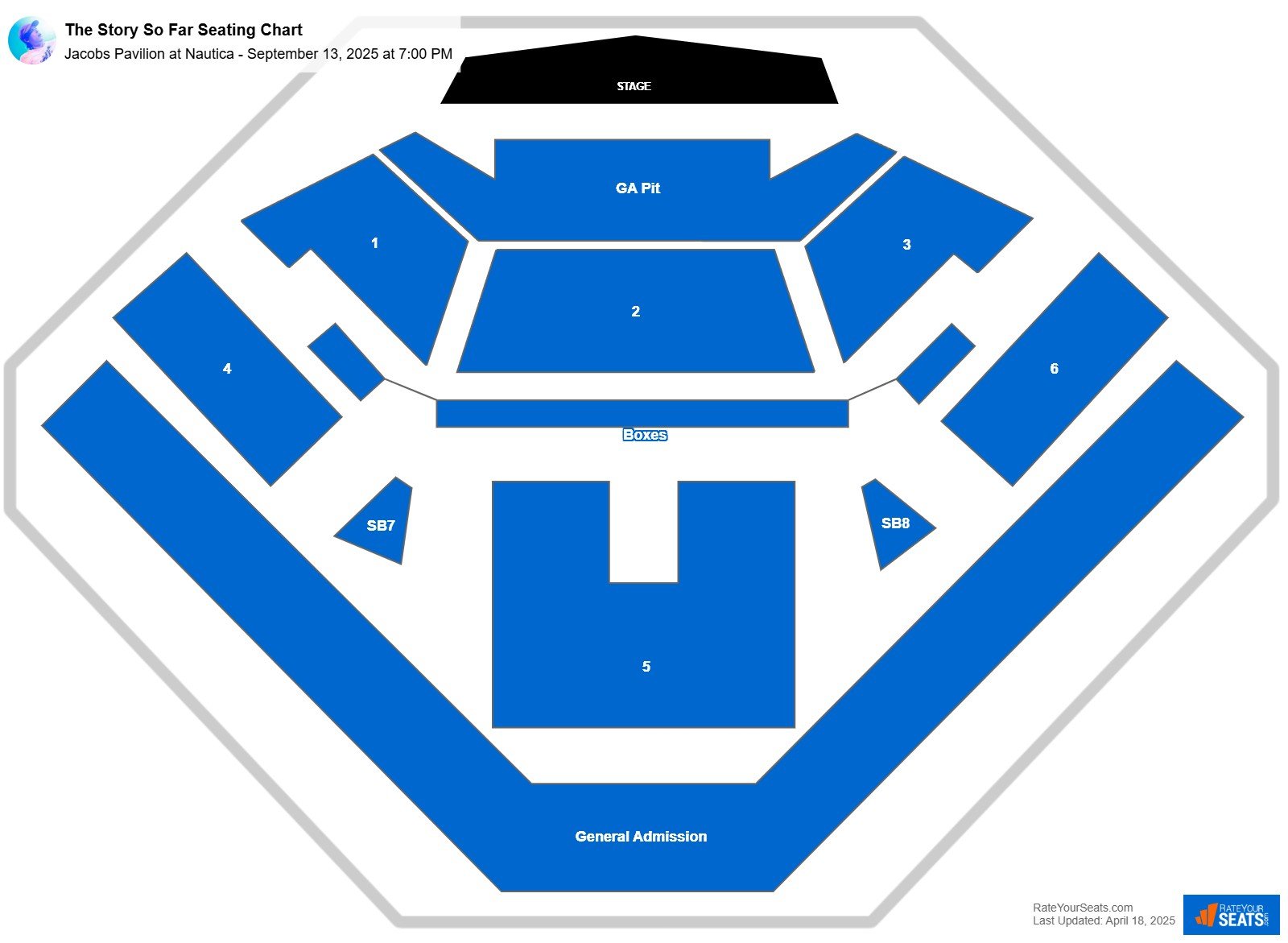 The Story So Far seating chart Jacobs Pavilion at Nautica