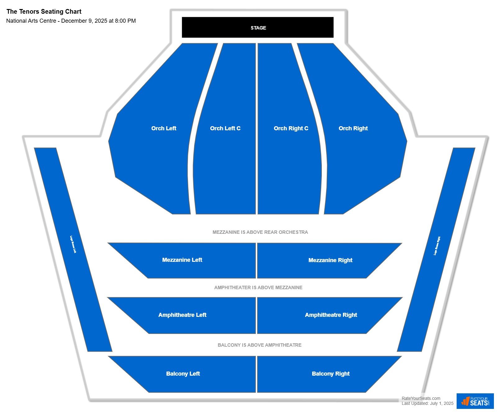 The Tenors seating chart National Arts Centre