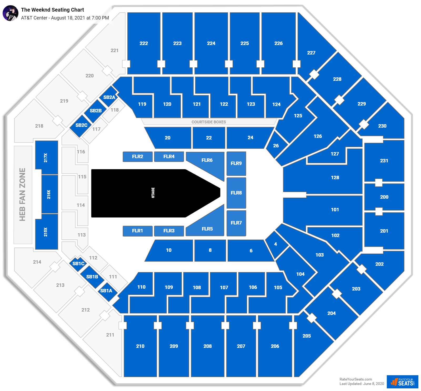 AT&T Center Seating Charts for Concerts