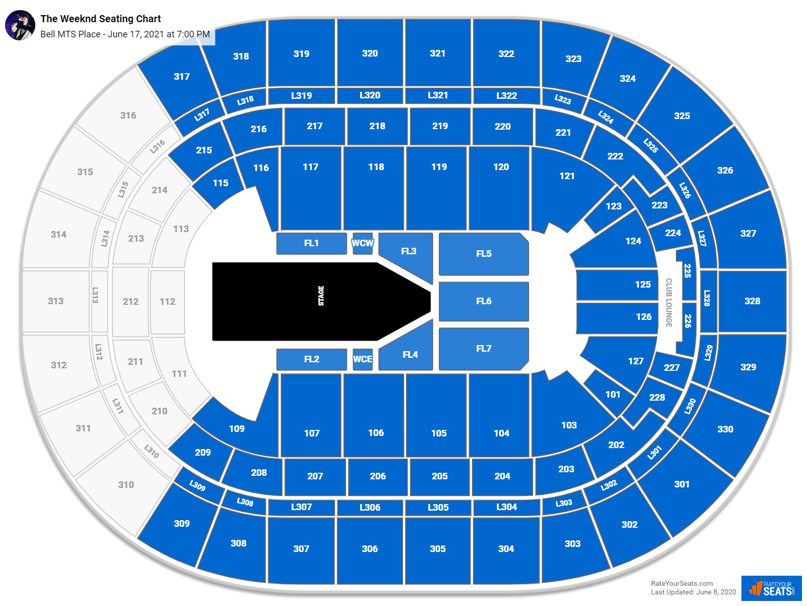 Bell MTS Place Seating Charts for Concerts