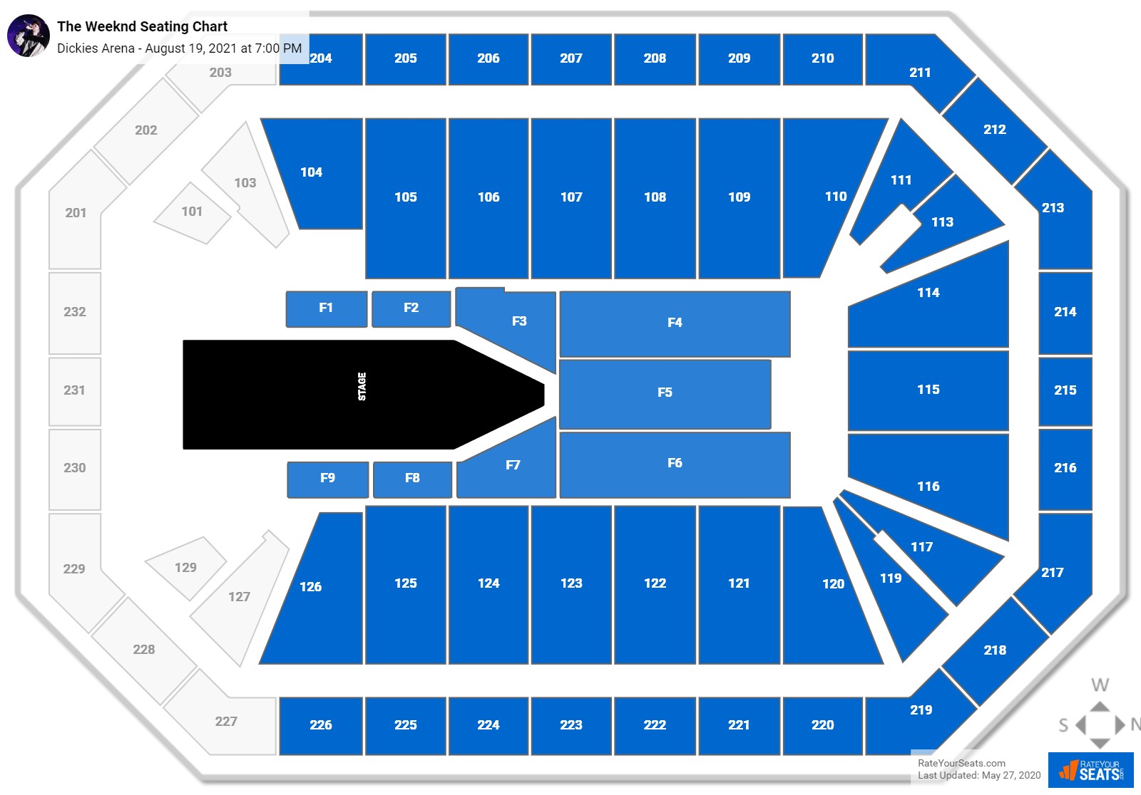 Dickies Arena Seating Charts For Concerts - Rateyourseats.com