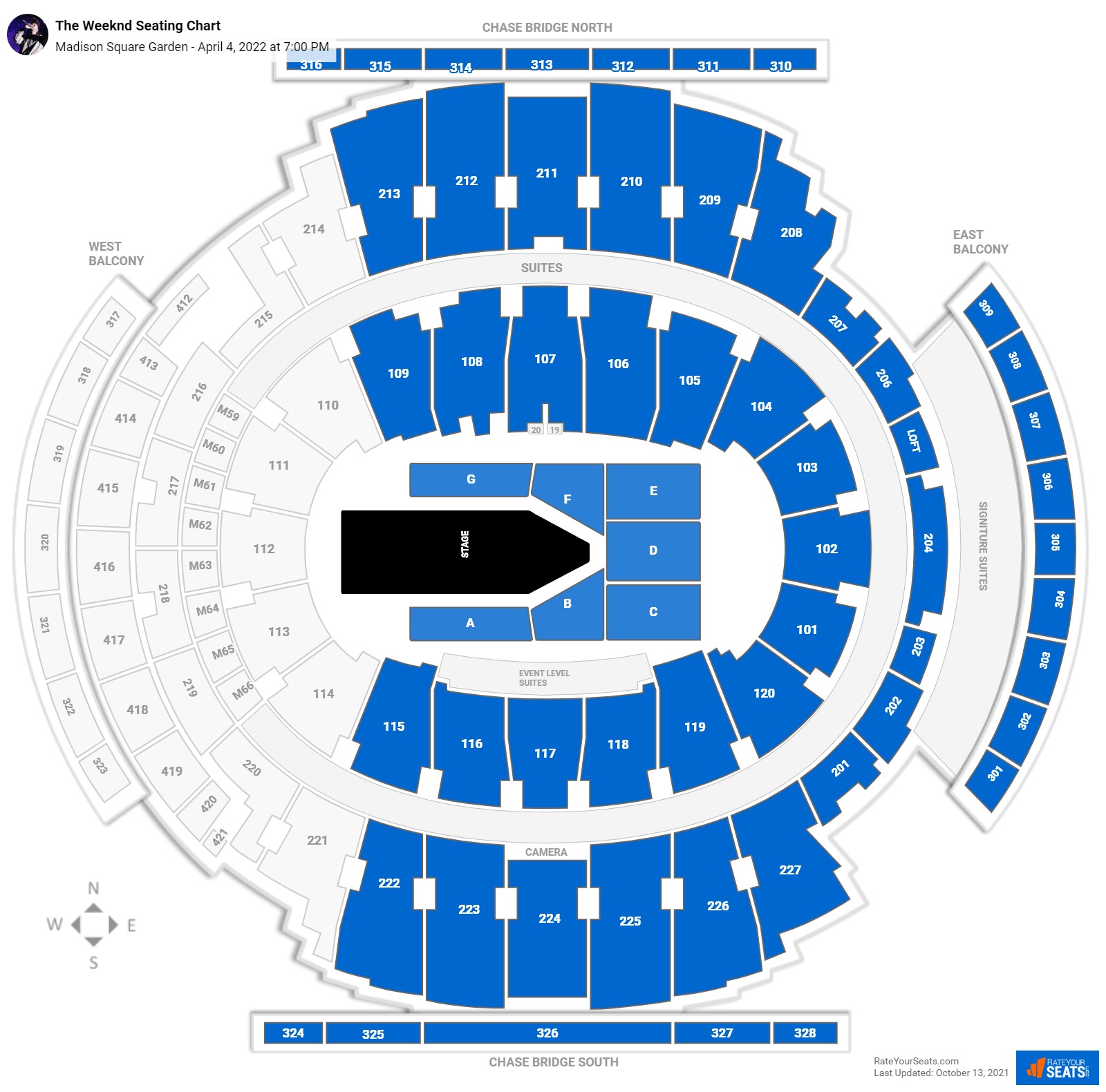 The Weeknd seating chart Madison Square Garden