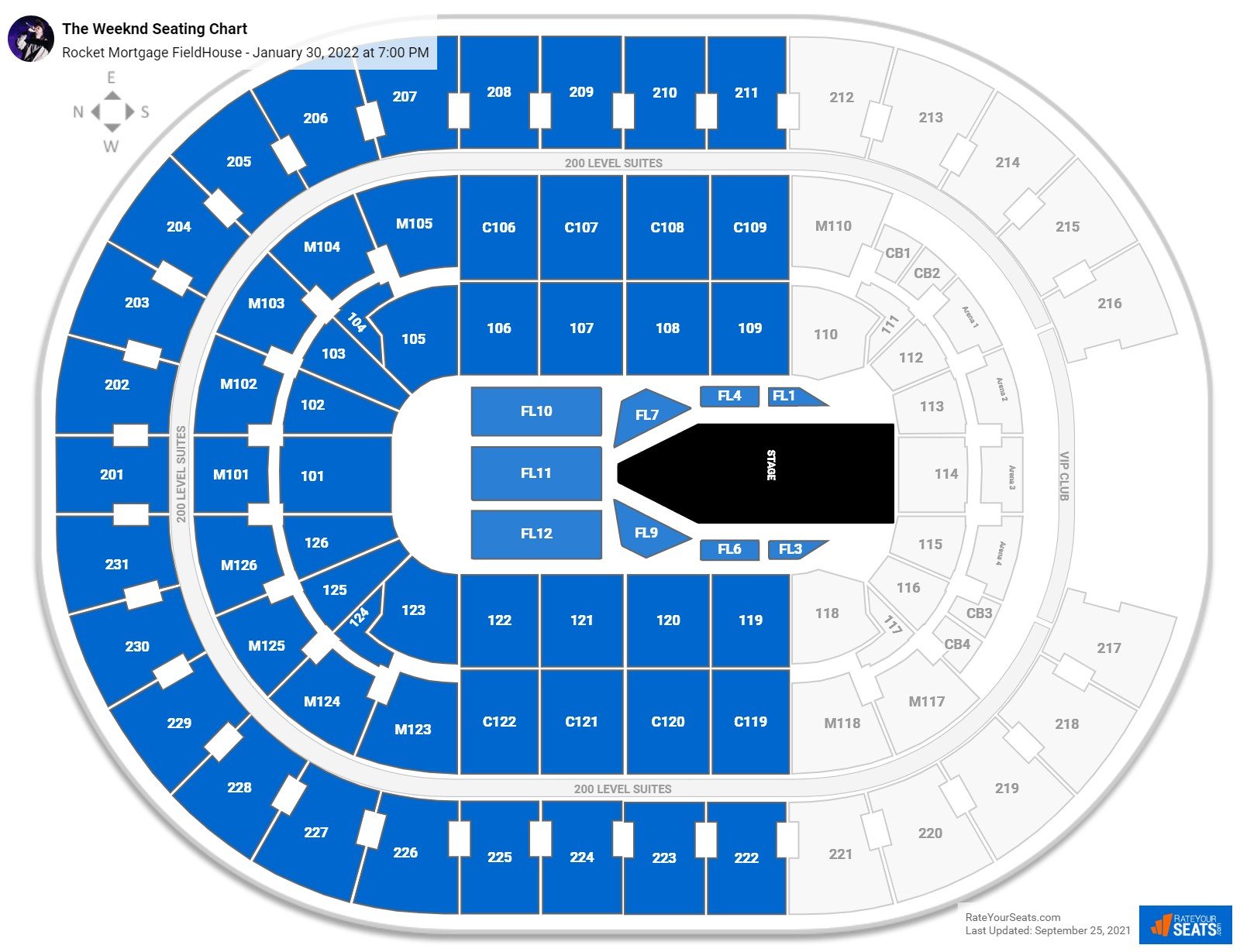 Rocket Mortgage FieldHouse Seating Charts for Concerts - RateYourSeats.com