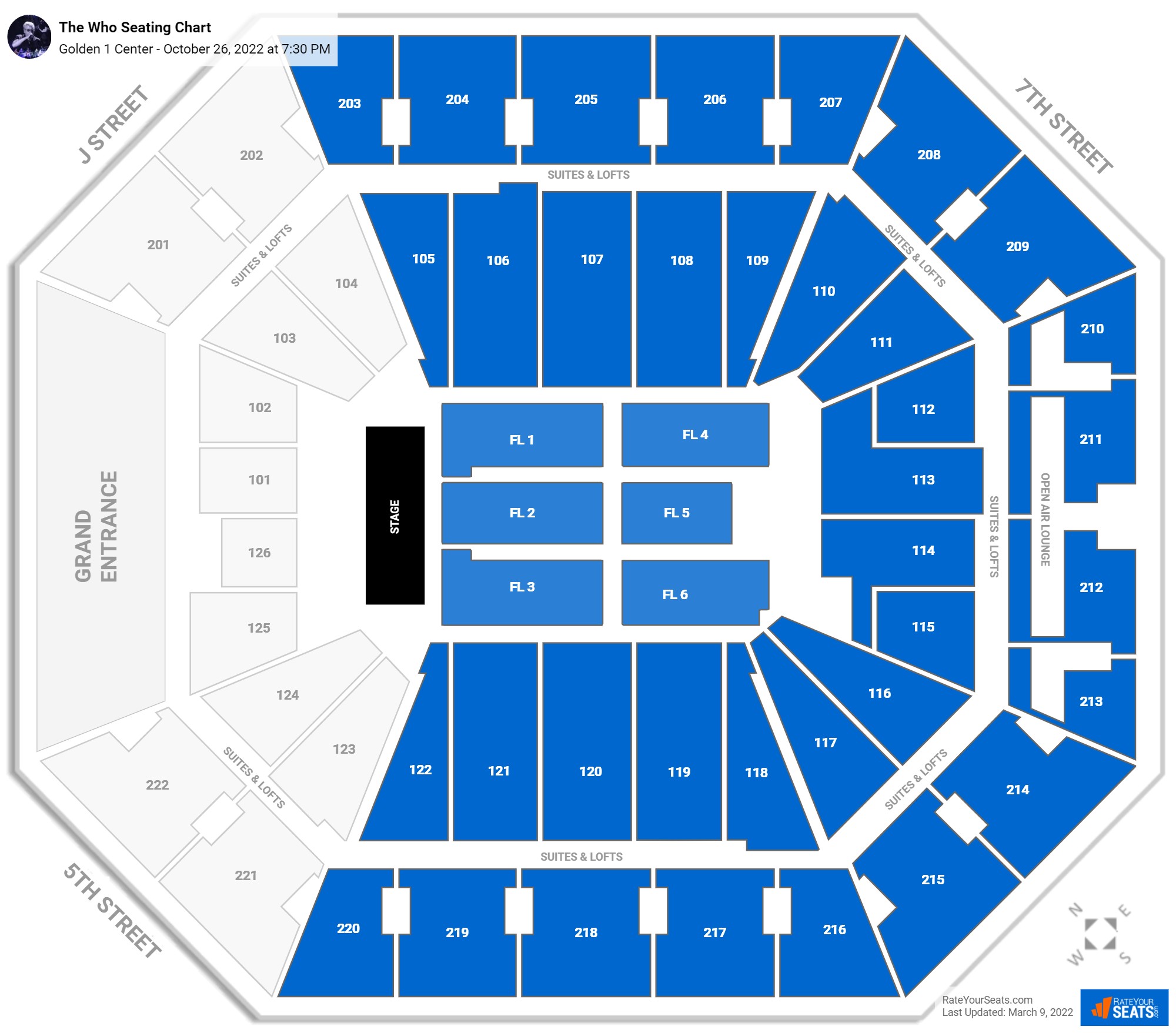 Golden 1 Center Concert Seating Chart