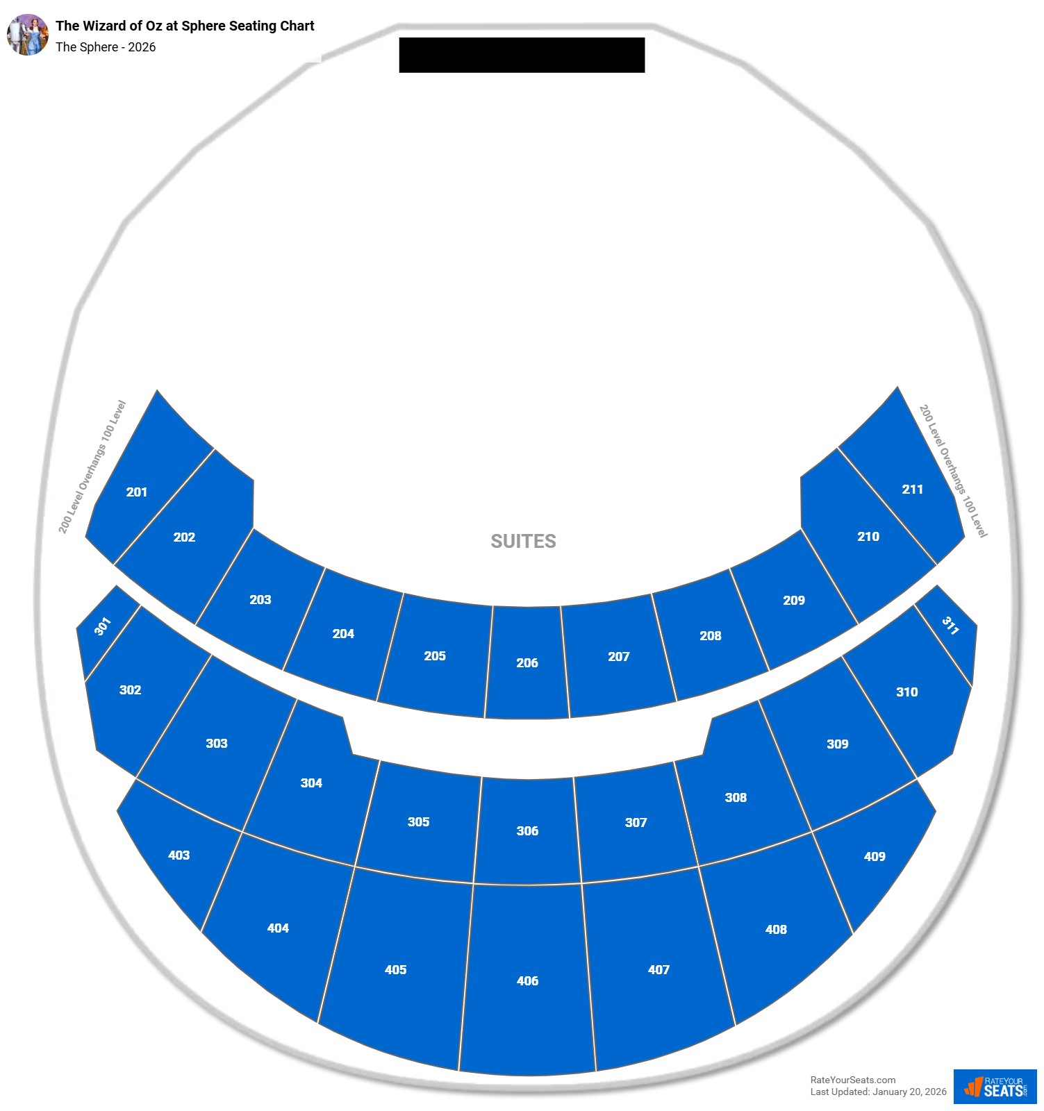 The Wizard of Oz at Sphere seating chart The Sphere