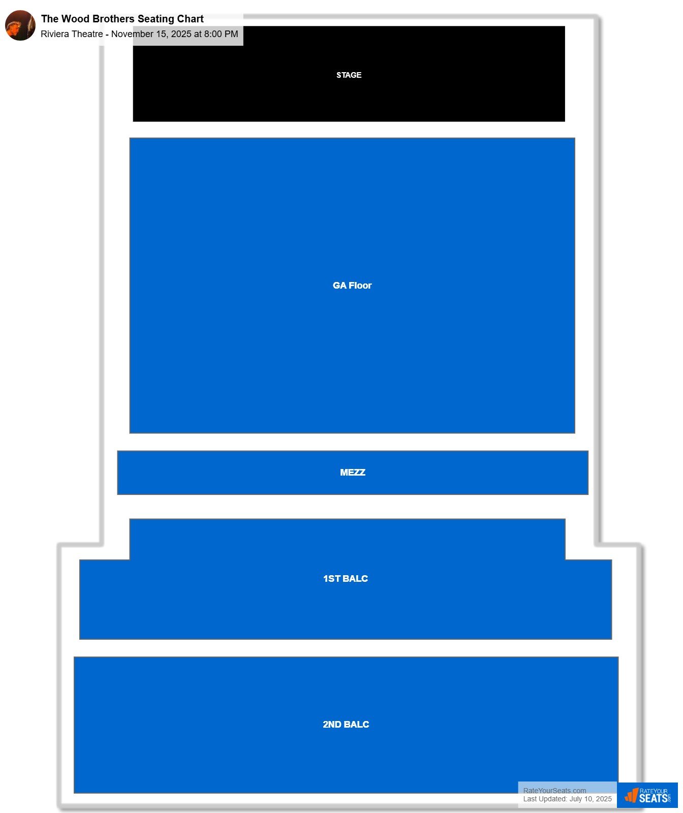 The Wood Brothers seating chart Riviera Theatre