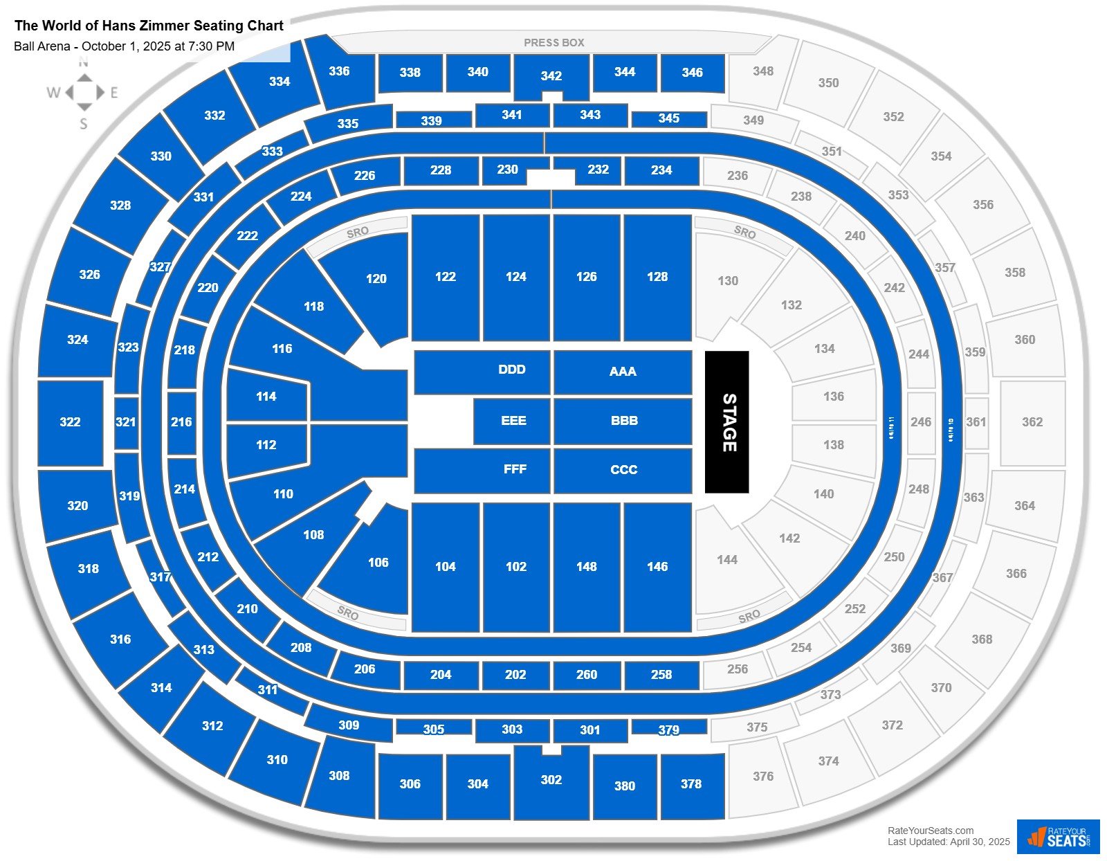 The World of Hans Zimmer seating chart Ball Arena