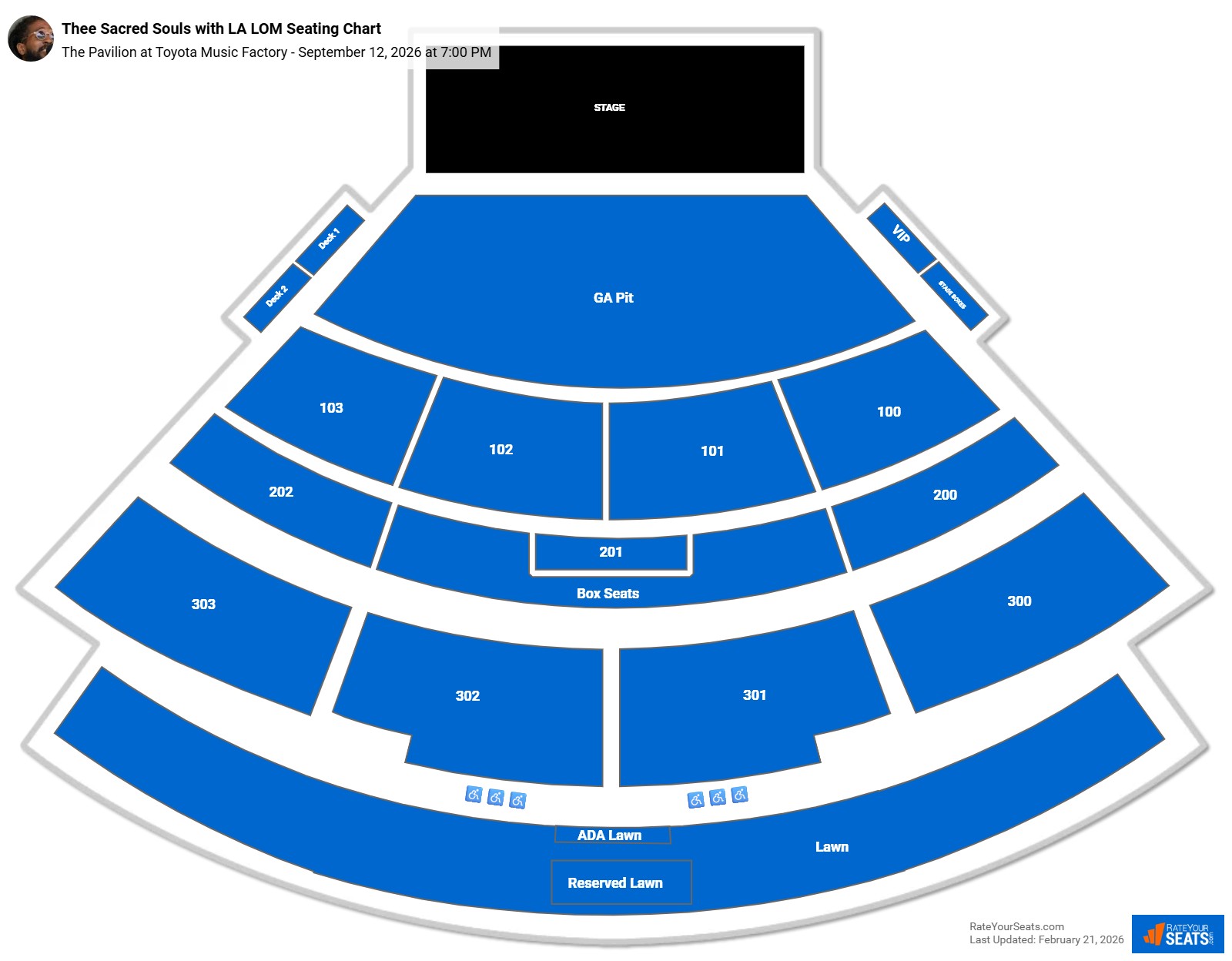 Thee Sacred Souls with LA LOM seating chart The Pavilion at Toyota Music Factory