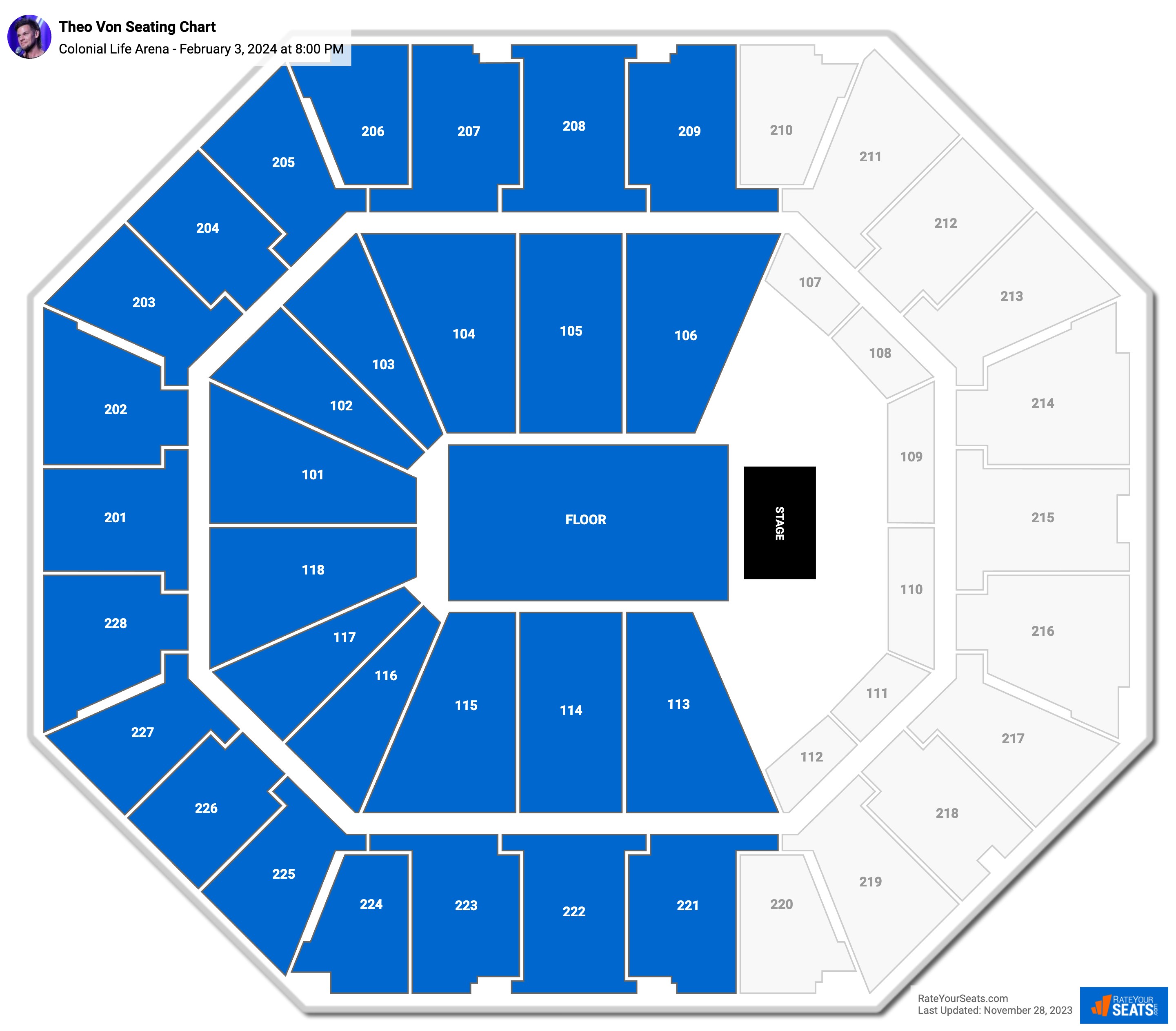 Colonial Life Arena Concert Seating Chart