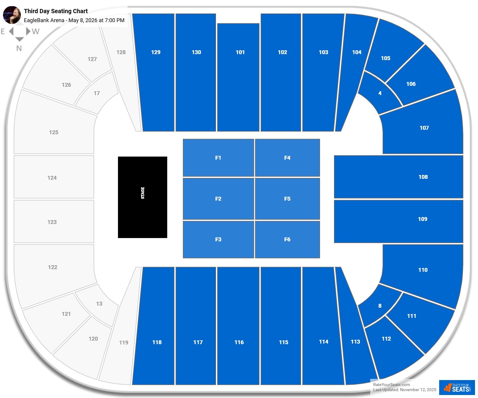 Third Day seating chart EagleBank Arena
