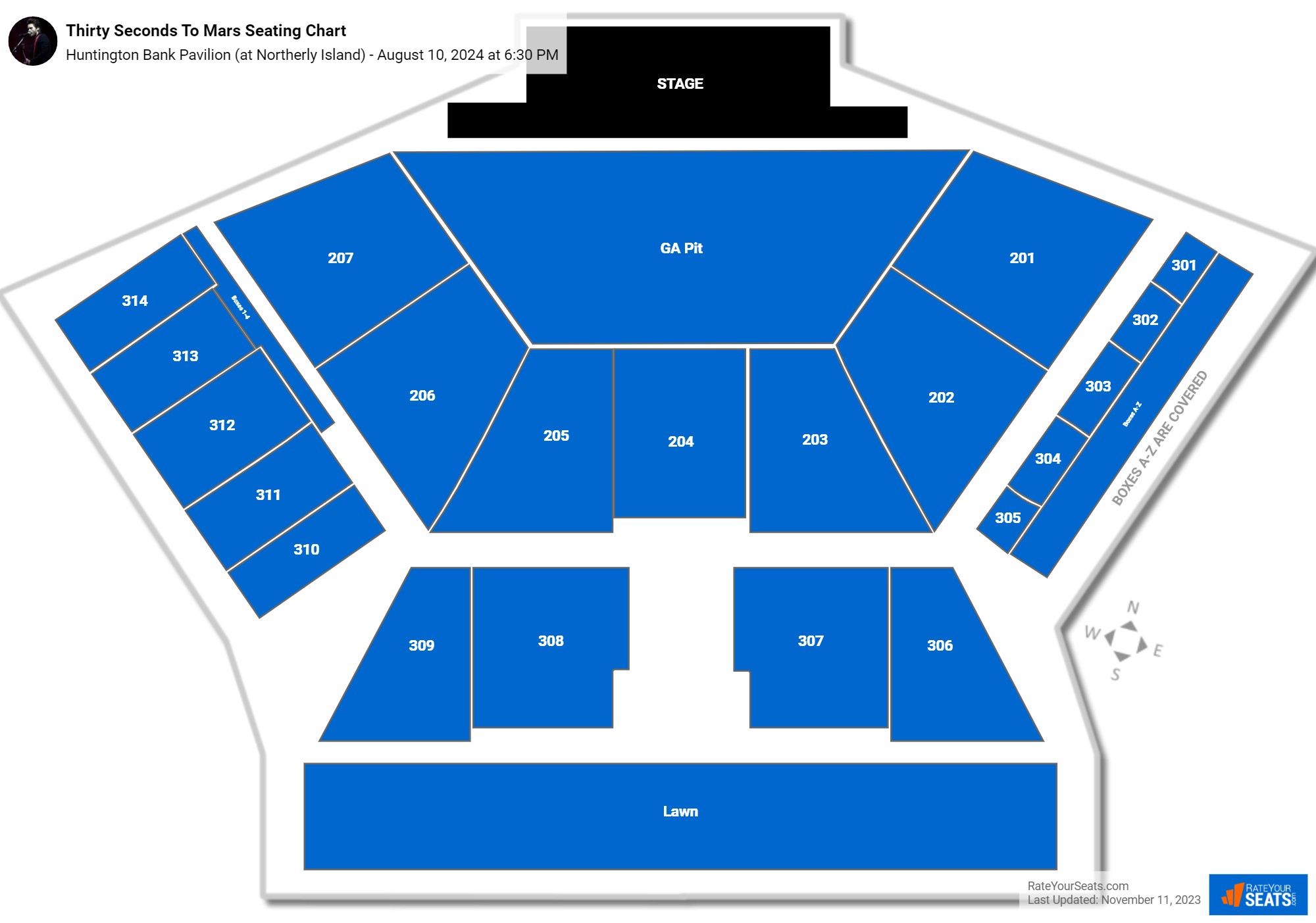 Huntington Bank Pavilion Seating Chart - RateYourSeats.com