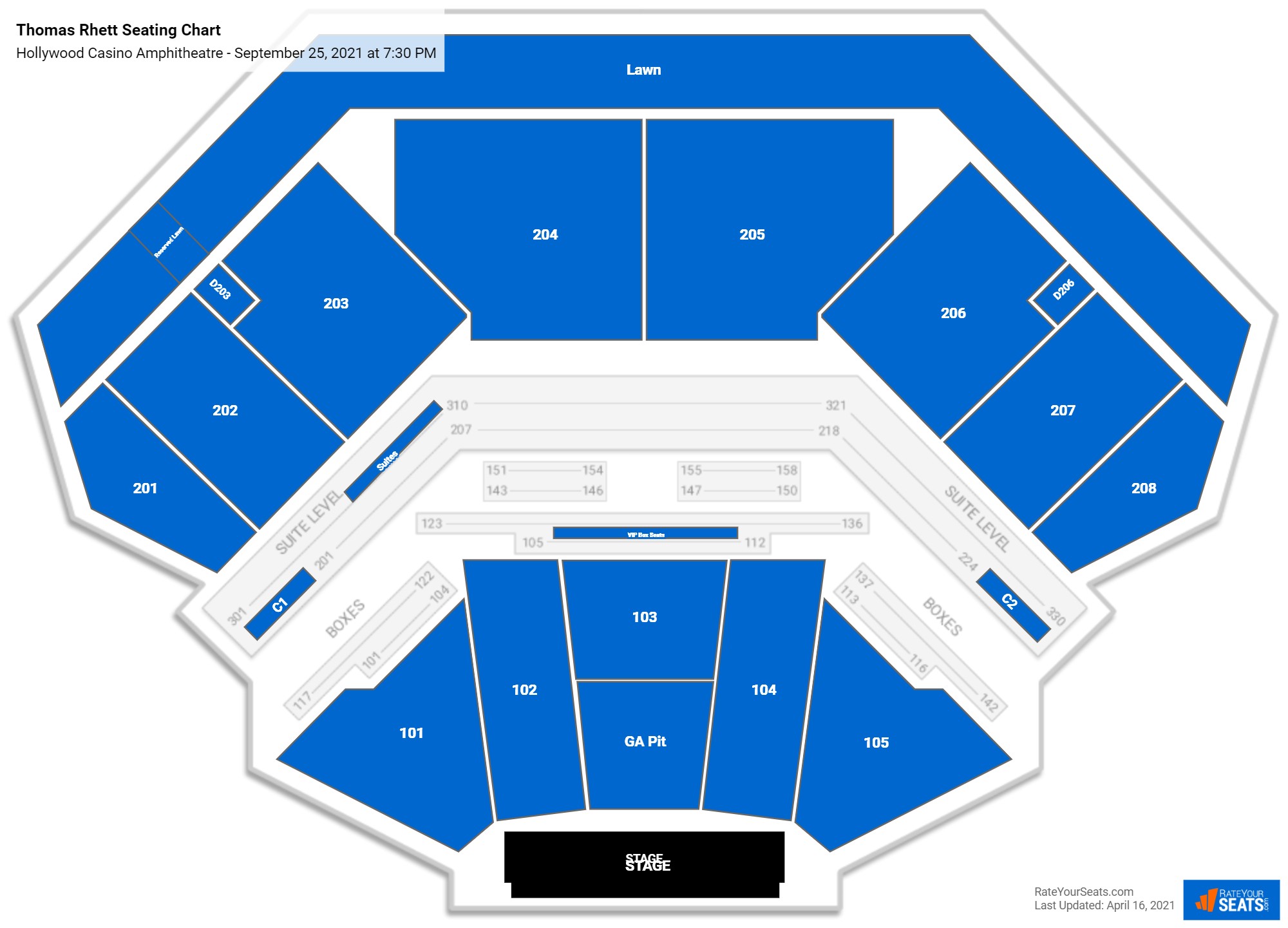 hollywood casino amphitheatre seating chart