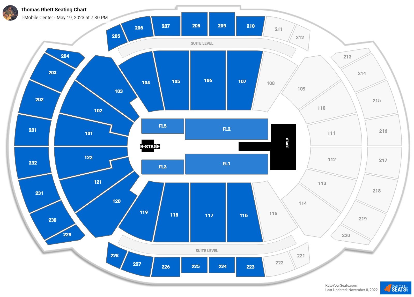 T-Mobile Center Concert Seating Chart - RateYourSeats.com