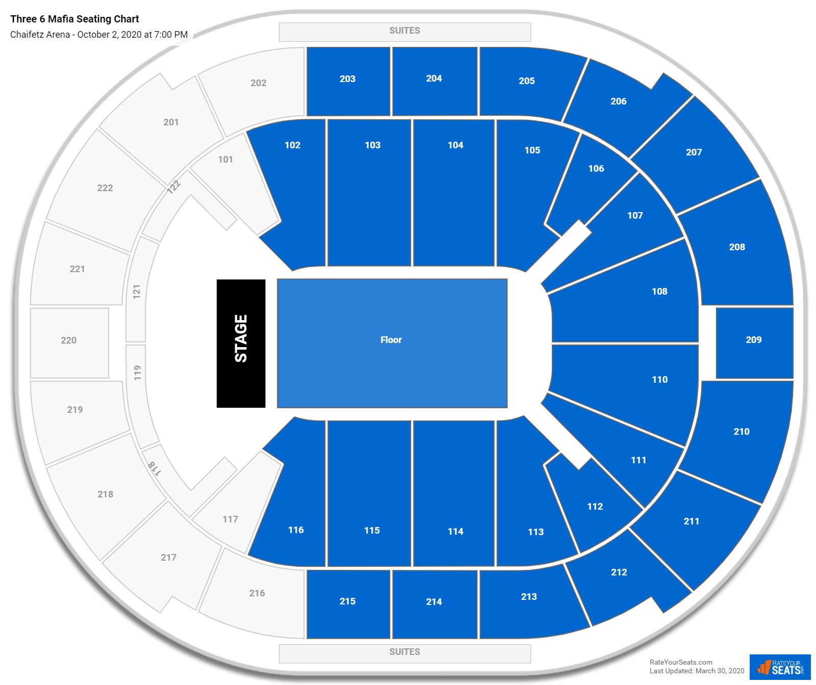 Three 6 Mafia seating chart Chaifetz Arena