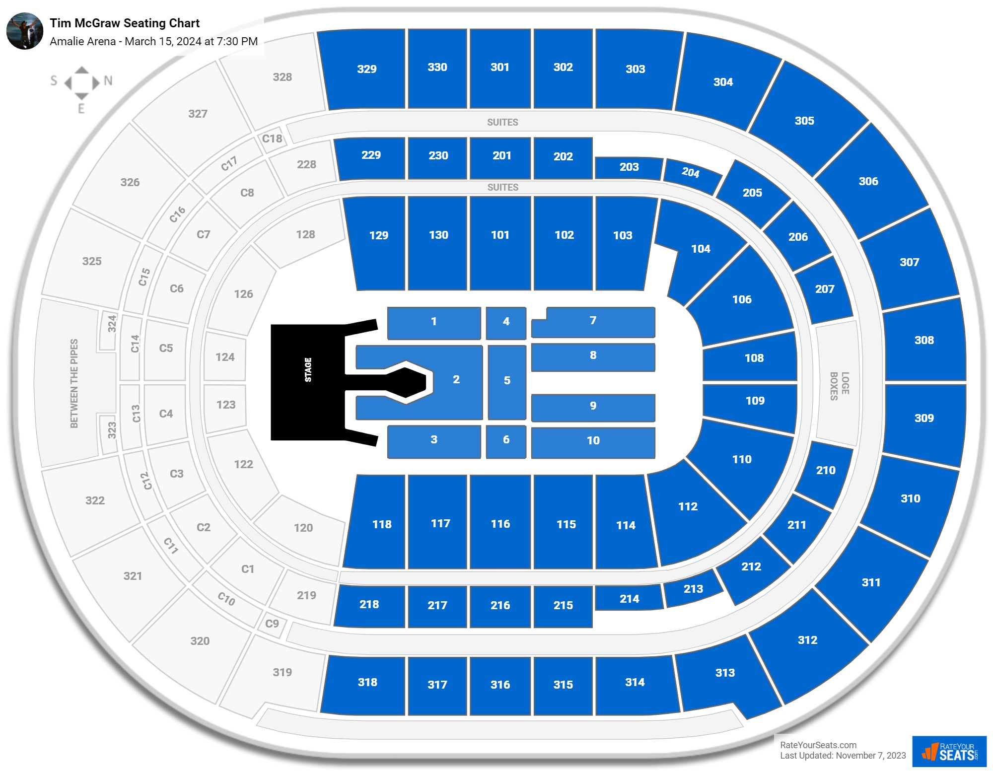 Amalie Arena Concert Seating Chart - RateYourSeats.com