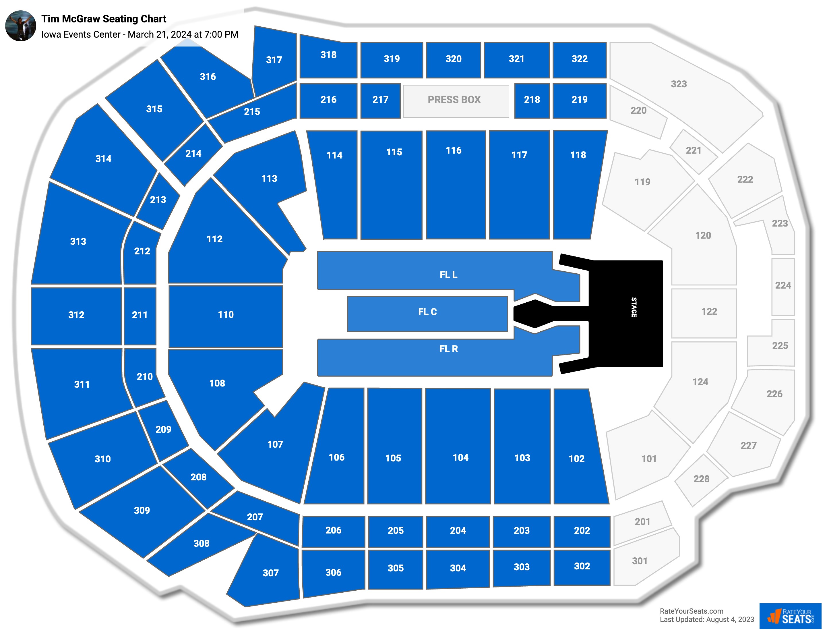 Iowa Events Center Concert Seating Chart