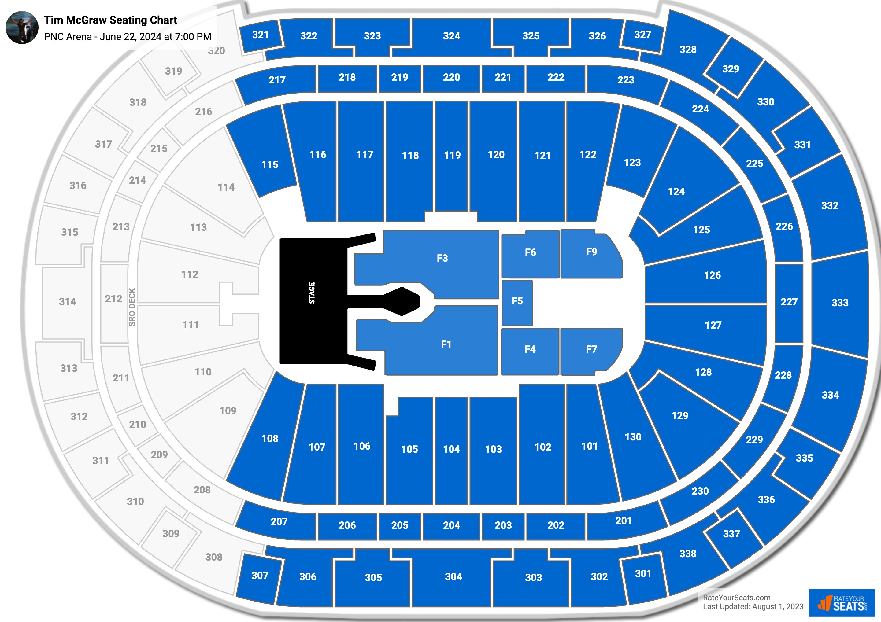 PNC Arena Concert Seating Chart - RateYourSeats.com