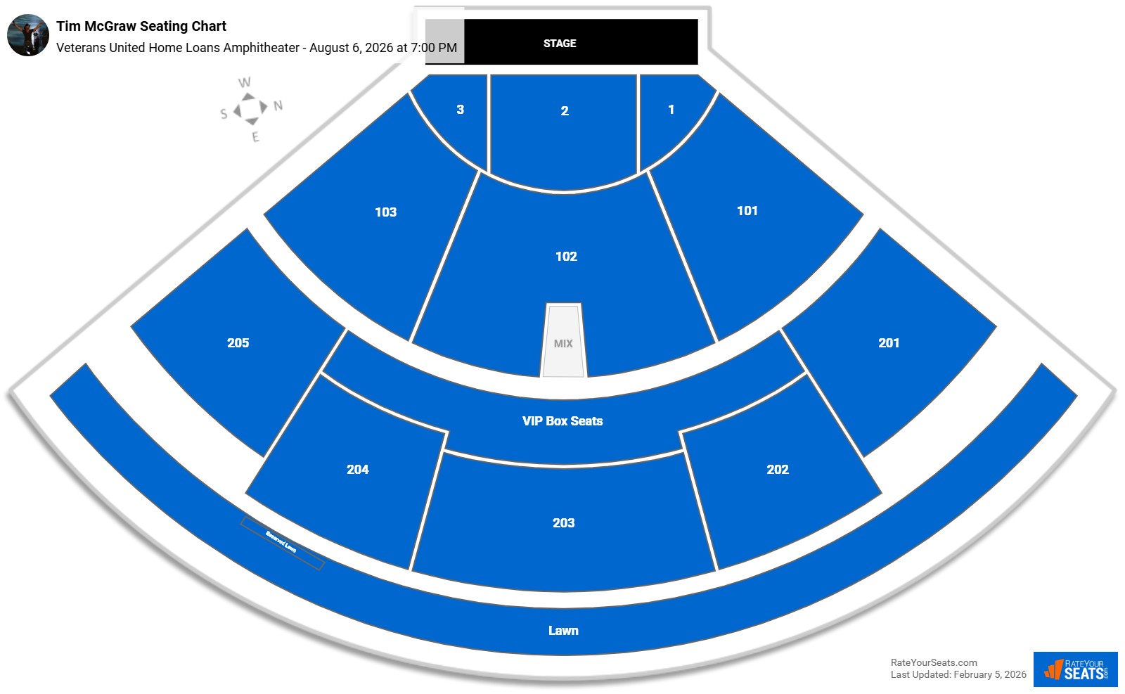 Tim McGraw seating chart Veterans United Home Loans Amphitheater